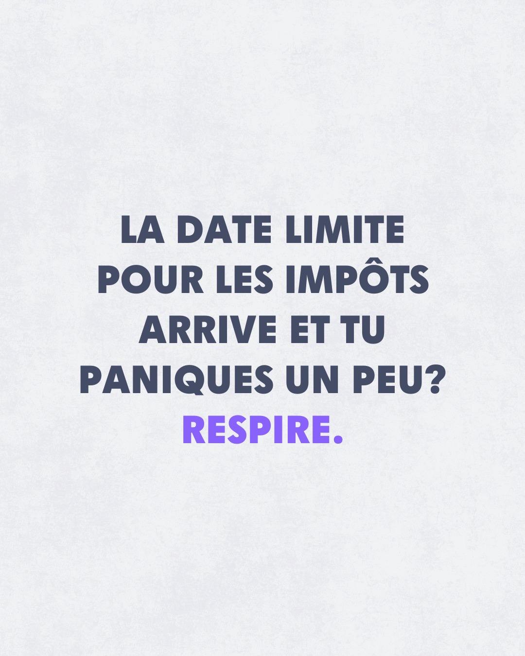 Petit rappel doux du lundi 💜
Je sais à quel point ça peut être anxiogène de gérer sa comptabilité, ses impôts, sa vie, ses courriels, ses repas, ses enfants, ses plantes mortes…
Alors j'ai envie de te demander d'être doux.douce avec toi.
Un petit truc, mets-toi dans le mood :
☕ une boisson réconfortante (oui, un verre de vin ça compte)
🎶 une petite musique douce
📋 ta liste de documents en main
📁 et un moment planifié pour ramasser ce qu’il faut.
T’as pas besoin de tout faire d’un coup.
Mais on est déjà à la mi-avril…
La date limite pour les impôts approche vite (30 avril 👀).
Un petit moment aujourd’hui pourrait t’épargner bien du stress plus tard. Ça fait du bien, promis !