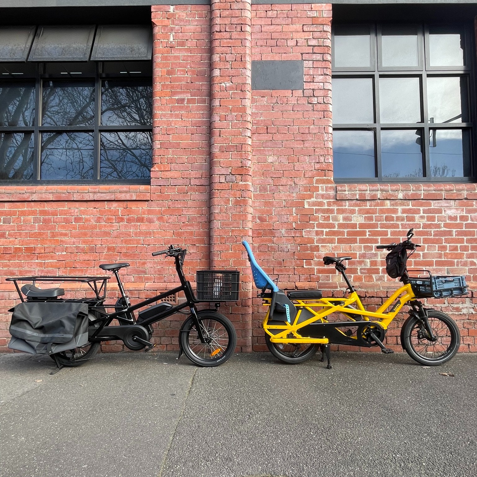 Ditch the car! We have Tern and Moustache cargo bikes and are happy to run over all the options that suit your needs!