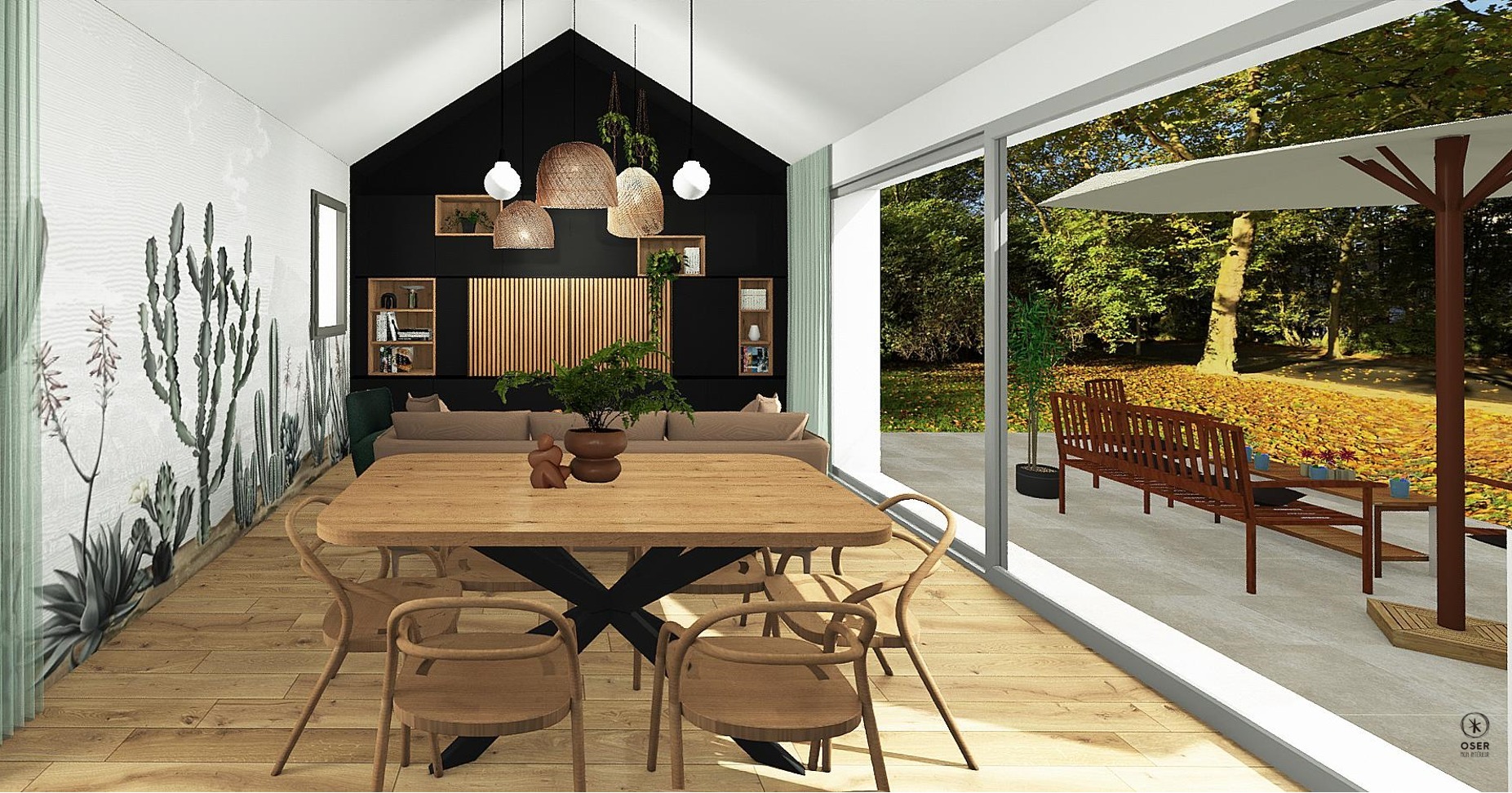 ✨ Projet d'aménagement et décoration d'un pièce de vie ! ✨
Bienvenue dans cet espace baigné de lumière et de douceur naturelle 🌿
>> Le salon ouvert sur l'extérieur invite à la détente avec son ambiance végétale inspirante🌿Le mur a été peint en noir pour créer une impression de profondeur, avec un agencement sur mesure intégrant des tasseaux derrière lesquels sont astucieusement dissimulés des rangements, une télévision.
>> Dans la cuisine, une crédence en zellige verte associé au plan de travail et au parquet bois créent une atmosphère chaleureuse.
>> Sous l'escalier, un espace de rangement sur mesure optimise intelligemment chaque mètre carré.
🏤Chez OSER MON INTERIEUR, à Rennes, nous imaginons des intérieurs qui vous ressemblent — modernes, chaleureux, et en parfaite harmonie avec votre mode de vie.
🔸 Conception d'espaces sur mesure
🔸 Aménagement optimisé
🔸 Création d'ambiance à votre image
Vous aussi, transformez votre intérieur !
📩 Contactez nous pour donner vie à votre projet
#architectureinterieur #rennes #decorationinterieur #amenagementinterieur #homeinspiration #designinterieur #espritnature #moderne #agencementinterieur #agencement #maison #inspiration #amenagement #conseildeco #architecture #deco #architecterennes #3d #bois #boxdeco #createurinterieur #casquevr #decorateur #mieuxchezsoi #CasqueVR