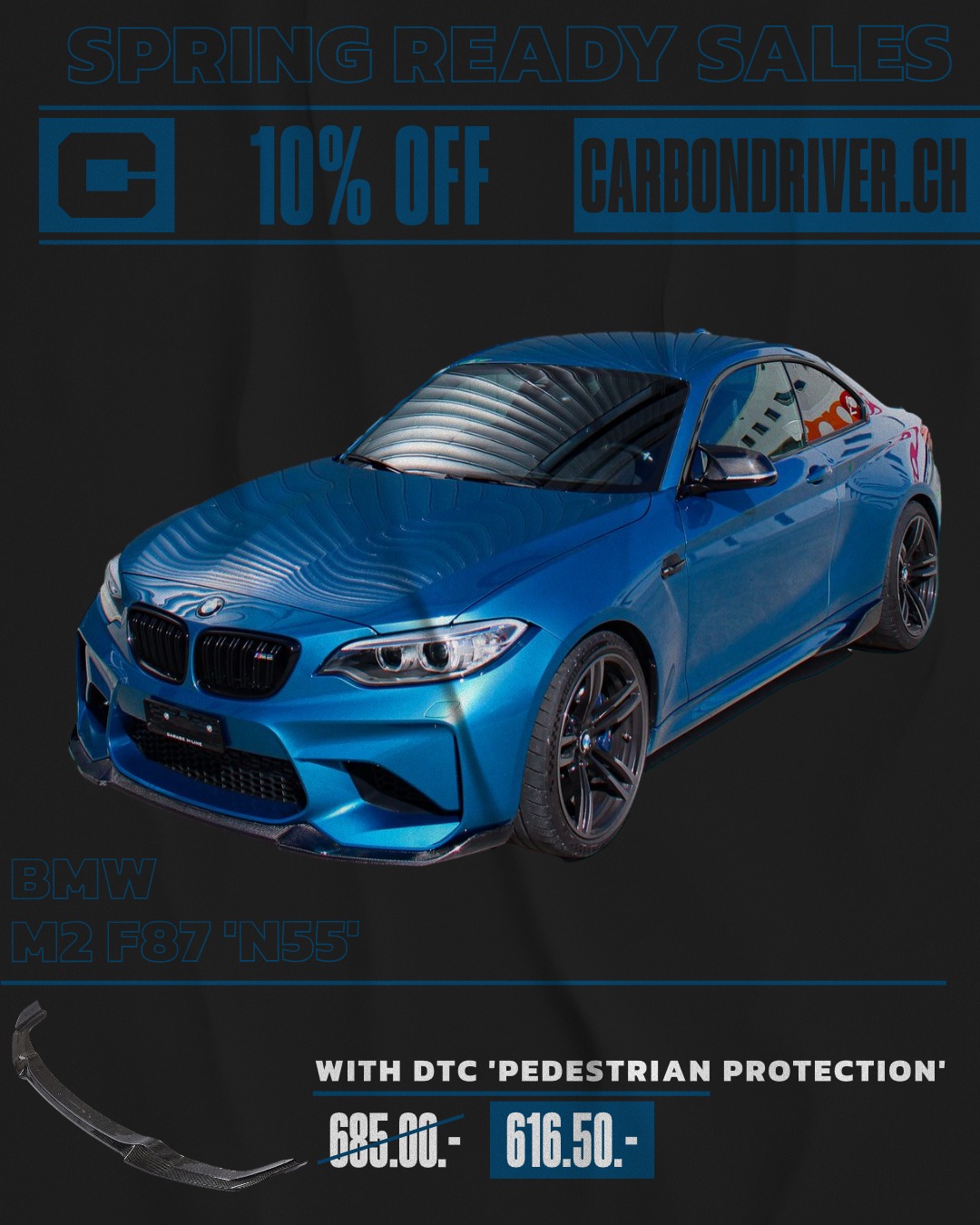 🔥 FLASH SALE CARBON DRIVER – ONLY 5 DAYS LEFT! 🔥
-10% OFF ALL our homologated carbon fiber parts until March 31st! 🏁
Elevate your car with our Swiss-homologated parts:
• Spoilers
• Front Lips
• Diffusers
• Side Skirts
...and much more!
✅ DTC Homologation included
✅ Satisfied or get your money back
⚡️ Promo code: SPRING10
Time is running out—don’t miss this chance to get your car ready for spring!
#CarbonDriver #BMWM #BMWMperformance #CarbonFiber #SwissAlpinePerformance #BMWparts #BMWtuning #SwissCars #BMWlife #BMWMnation