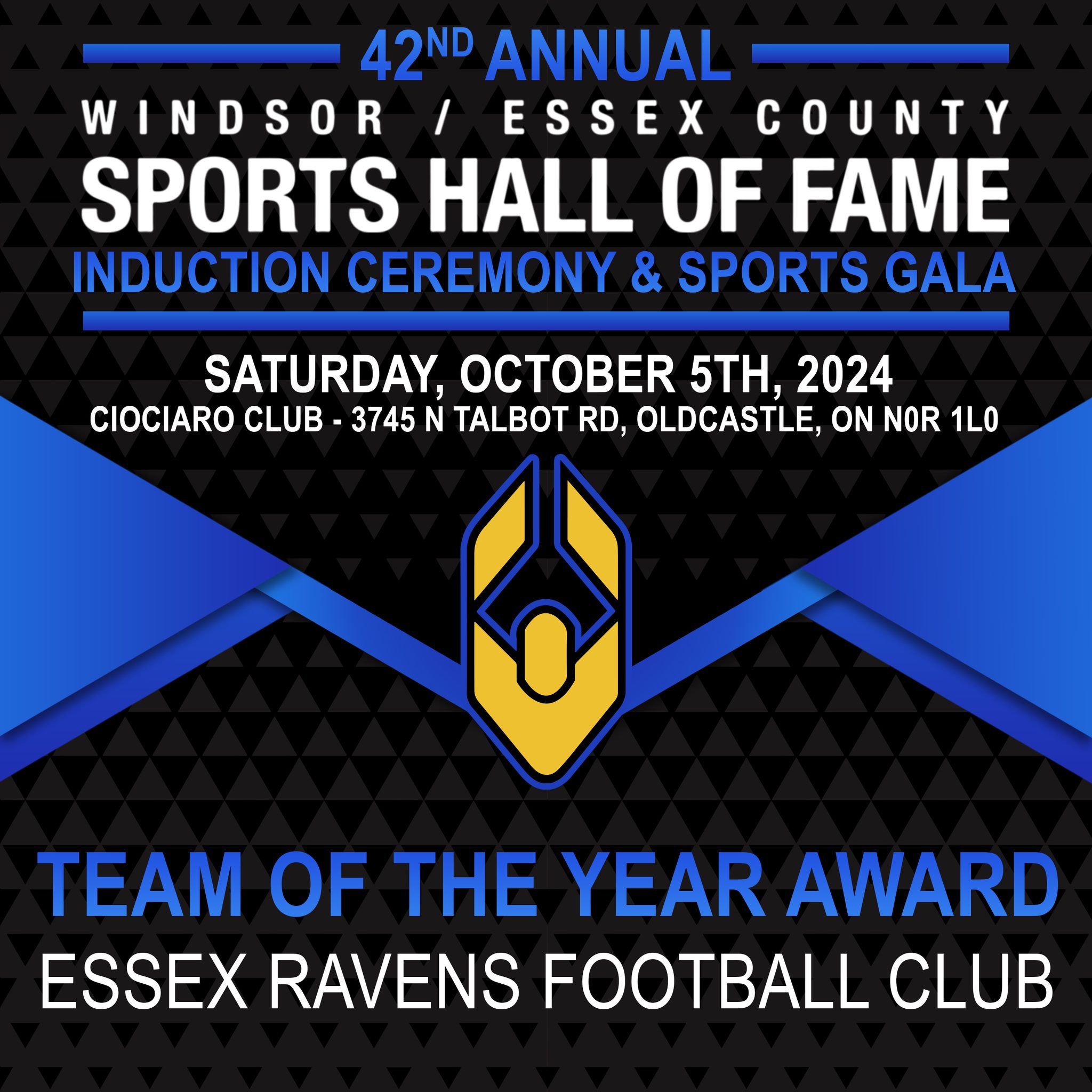 Essex Ravens Football Club - Team of the Year 🏈
.
.
The Essex Ravens Football Club has had wild success over the last 3 decades, with WECSHOF Inductee Coach Glen Mills developing the youth of today to the CFL/NHL players of tomorrow! The Team’s success and overall community spirit has landed them an honorary mention in the Windsor/Essex Sports Hall of Fame!🏆
.
.
Join us in Honouring The Essex Ravens Football Club at our 42nd Annual Gala on Saturday October 5th at the Ciociaro Club of Windsor!
To purchase tickets 🎟️ use the link in our bio, or visit www.WECSHOF.com
.
.
#wecshof #HallOfFame #Gala #Athletes #Builders #Inductees #windsoressex
#windsor #Sports