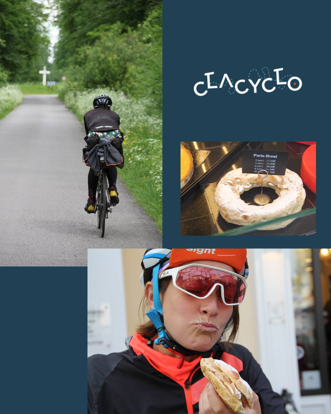 La #Clacyclo2024, c'était il y a un mois et c'était ça !
1 - la version originale du Paris-Brest à Maisons-Laffitte
2 - une pause en bord d'Oise, au premier checkpoint : @madameguinguette à Auvers-sur-Oise
3 - un tarot et un dodo au deuxième checkpoint à @l_hermitage_ à Autrêches dans l'Oise
4 - des chemins de halage et des cathédrales
5 - un peu de culture et de bancs confortables au @familisteredeguise, notre 3è checkpoint
6 - une grande terrasse à Chimay et des petites bêtes sur la route
7 - un quatrième checkpoint à la ferme des bédots (bédots signifiant moutons en wallon, n'allez pas vous faire des idées !) et un plouf au lac de l'eau d'heure
8 - une arrivée finale très humide au @chateaudefreyr