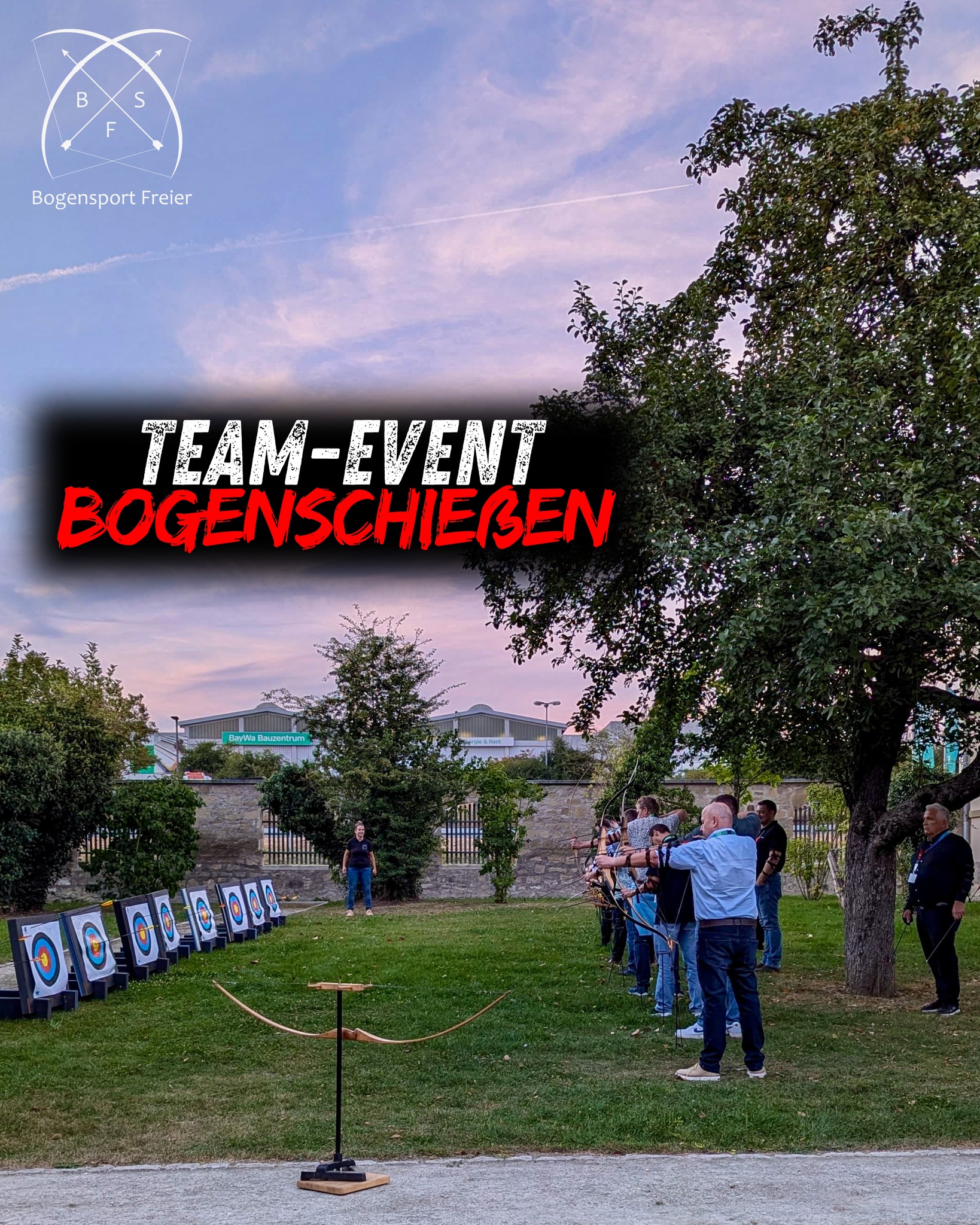 🎯 Bogenschießen als Team-Event mit einhundert 💯 Mitarbeitern zu je 20 Teilnehmer-Gruppen ✅ auf dem Gelände des @gut_woellried bei Würzburg 🏰
🚀 Was für ein Highlight 👏 Vielen Dank an alle Teilnehmer 💯
#wuerzburg #teamevent #bogenschießen #team #firmenevent #würzburg #archery #incentive