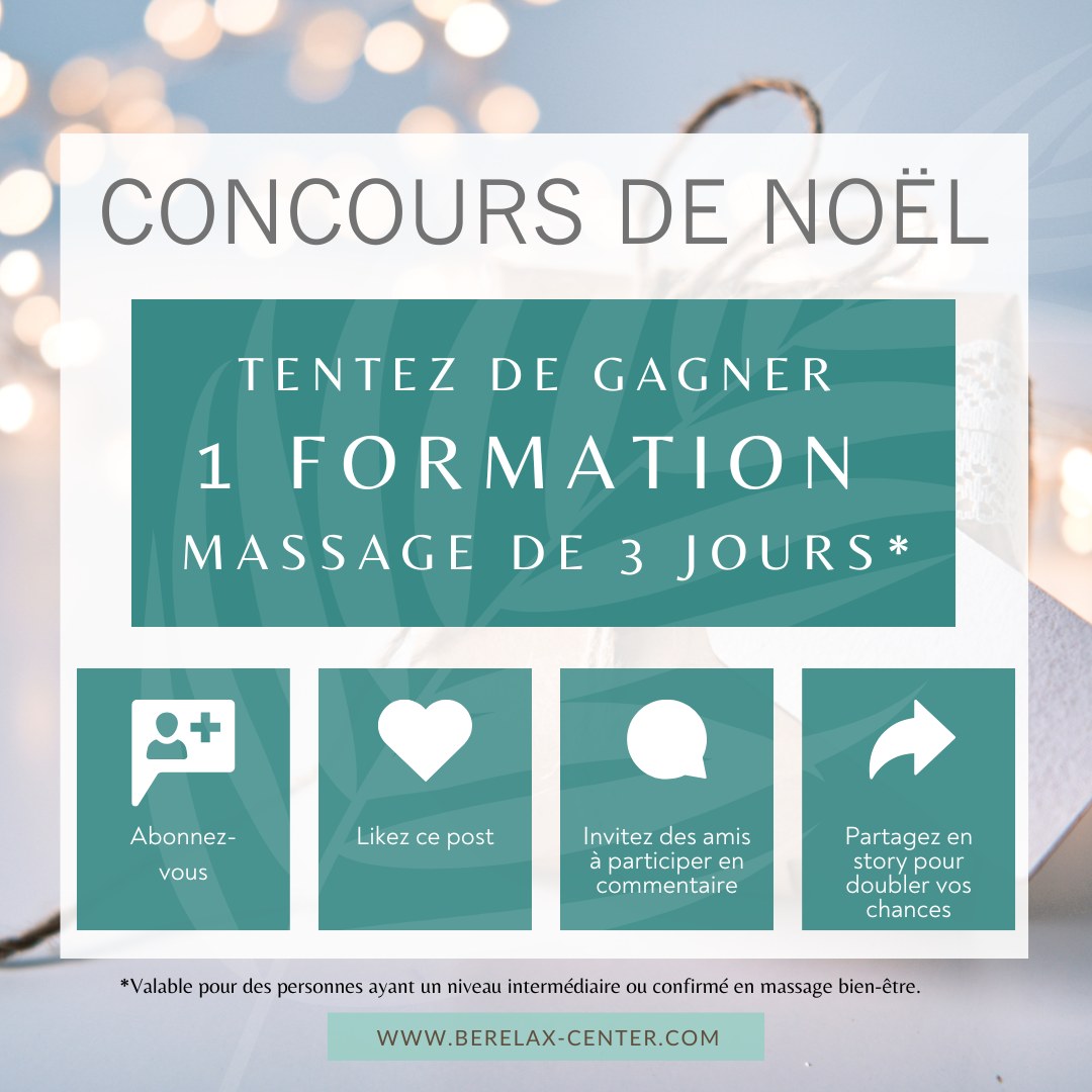 🎄✨ C O N C O U R S 2025 ✨🎁
Les fêtes approchent, et c’est le moment parfait pour vous faire plaisir… ou faire plaisir à quelqu’un que vous aimez ! 🥰
💆♀️ À gagner :
Une formation de 3 jours au choix parmi notre catalogue 2025* ! (Détails des formations sur notre site – lien dans la bio 👆🏼)
🌟 Conditions :
Offre réservée aux personnes ayant un niveau intermédiaire ou confirmé en massage bien-être.
Comment participer ?
🎯 Rien de plus simple :
1️⃣ Abonnez-vous à @berelaxcenter.formations
2️⃣ Likez ce post ❤️
3️⃣ Identifiez au moins 3 ami(e)s en commentaire.
🌟 Bonus : Partagez en story et doublez vos chances de gagner ! 🍀
💬 Et vous ? Quelle formation rêvez-vous de suivre ? Dites-le-moi en commentaire ! 👇
📅 Clôture du concours : 24 décembre à minuit.
🎉 Tirage au sort : Le/La gagnant(e) sera annoncé(e) dans ma story le 26 décembre.
✨ Bonne chance à toutes et à tous ! ✨
Roxane 🌸
#concoursinstagram #jeuinstagram #concours #jeuconcours #jeuxconcours #jeuconcoursinstagram #concoursinstagram #cadeaux #jeuconcours
#oncysurecole #millylaforet #essonne #baulne #lafertealais #mennecy #corbeilessonnes #fontainebleau #clicktoberelax #berelaxcenter #formationmassage #formationmassagebienetre #formationmassagerelaxant #formationmassagebébé #formationmassagefemmeenceinte #formationmassageprenatal #formationmassagevisage #formationmassagebalinais #formationmassagehawaïen