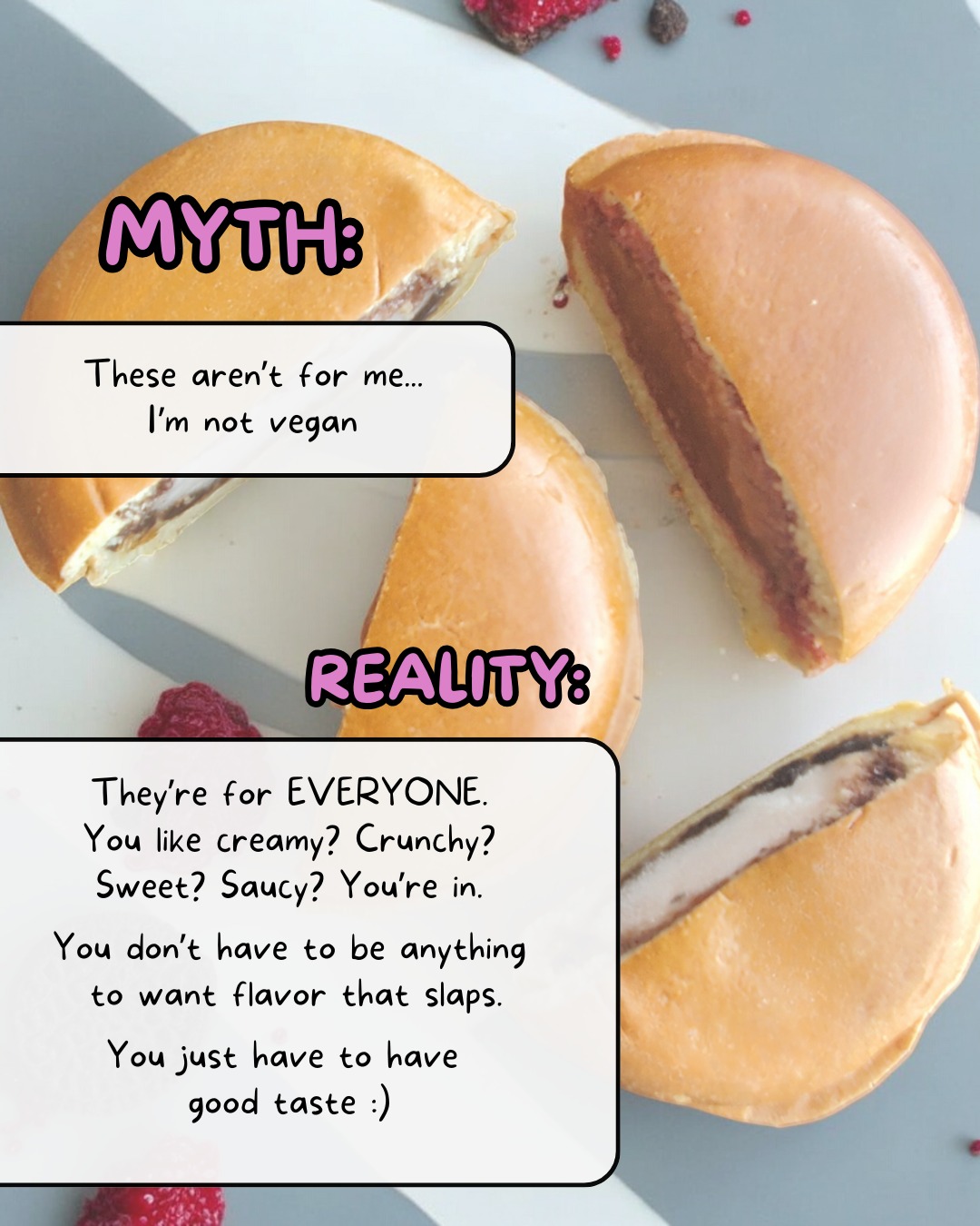 ❌ I’m not vegan, so this isn’t for me
✅ Cool, more for us 😉
This is the Bae Bun - soft serve stuffed inside a warm sweet bun, drizzled and topped to perfection.
Is it plant-based? Yup.
Does it go ridiculously hard? Also yes.
You don’t need a dietary label to fall for a warm hug filled with ice cream. 💖