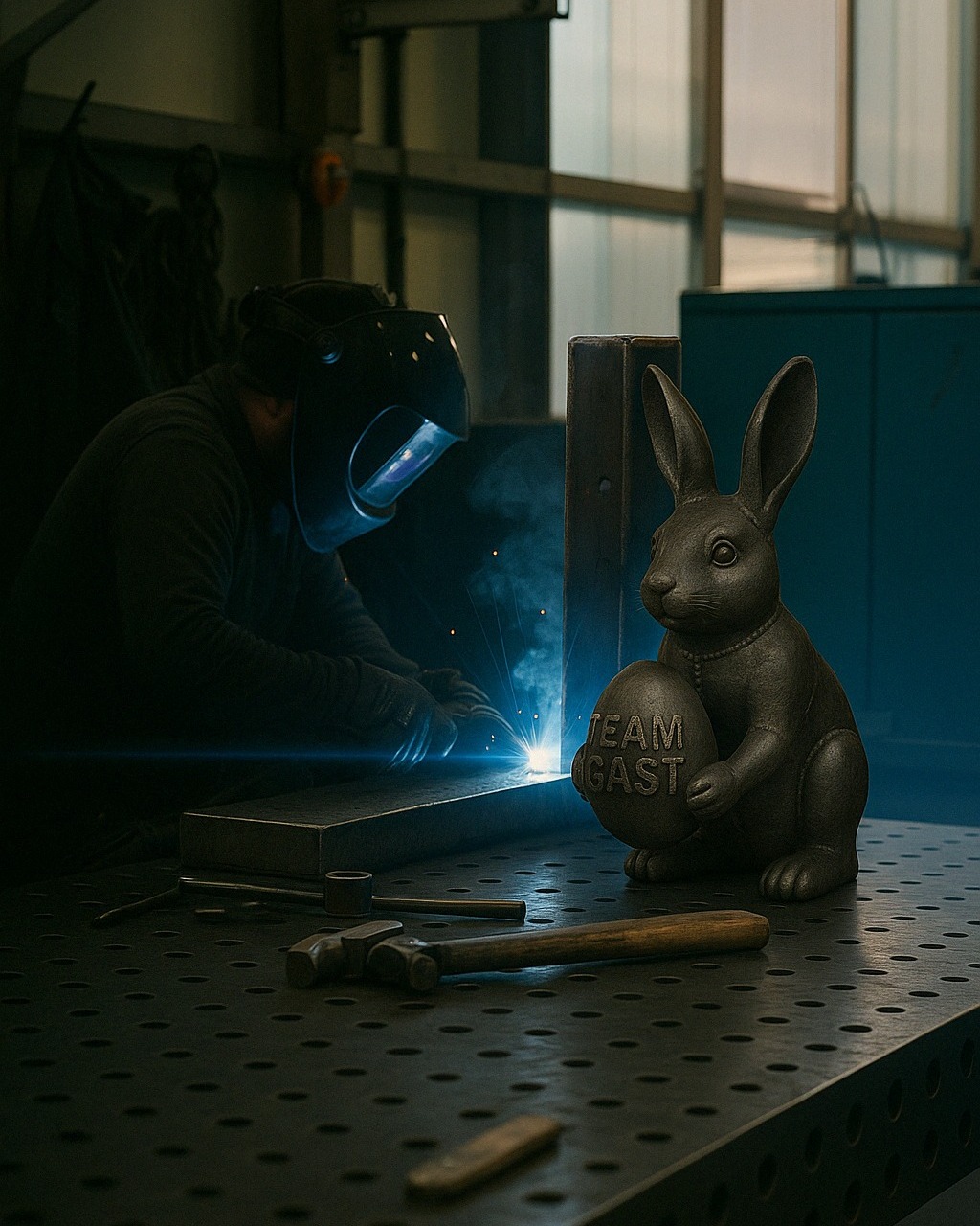 🐰 Frohe Ostern aus der Werkstatt!
Unser Osterhase bringt Stahl, Zink und Power 🧑🏭.
#froheostern #teamgast #werkstattmoment #metallbau #allgäuhandwerk