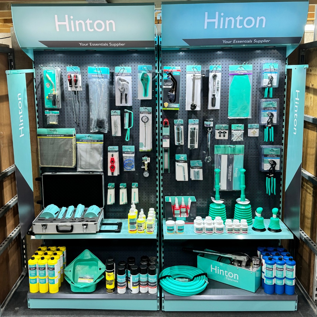 Check out our new Hinton stand behind our trade counter! We stock a variety of plumbing products from blow torches, plumb tubs, grips, pressure test kits and more!
