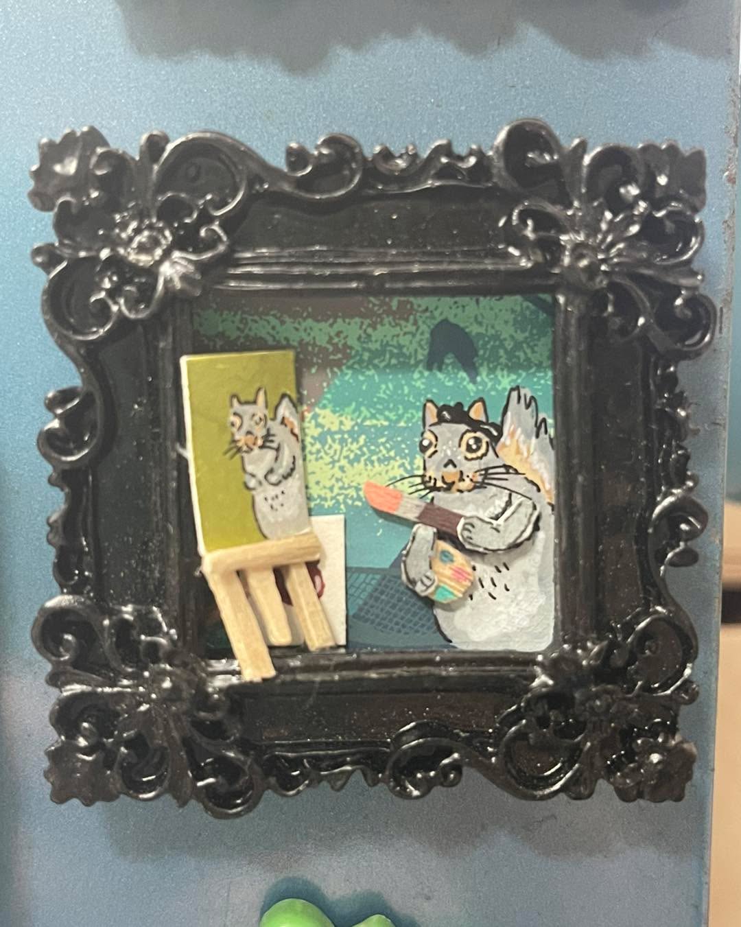 Just added these mini studio frames to my website! Www.kyliefaisonart.com
.
#squirrelpainting #squirrel #miniart #squirrelart #interactiveart