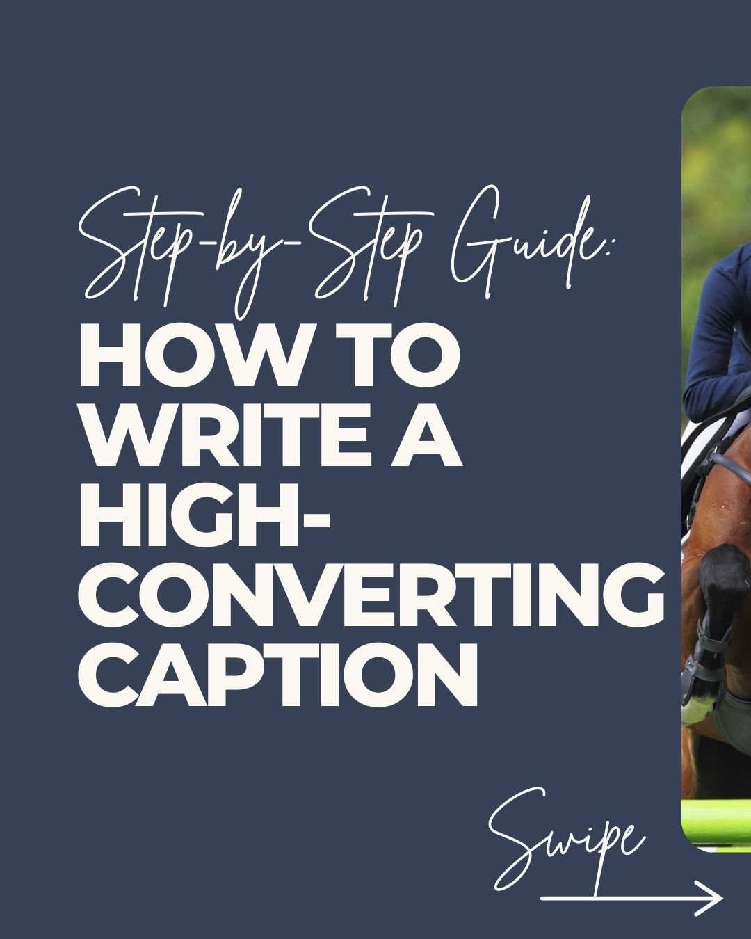 🖋️ Captions can make or break your post — but don’t worry, I’ve got you covered! Follow these 5 easy steps to craft captions that convert and engage. 👇🐎
🔥 Start with a hook, tell a story, and always finish with a strong CTA!
👉 What’s your go-to caption style — funny, informative, or inspirational? Share below! ⬇️
#CaptionTips #SocialMediaStrategy #EquestrianMarketing