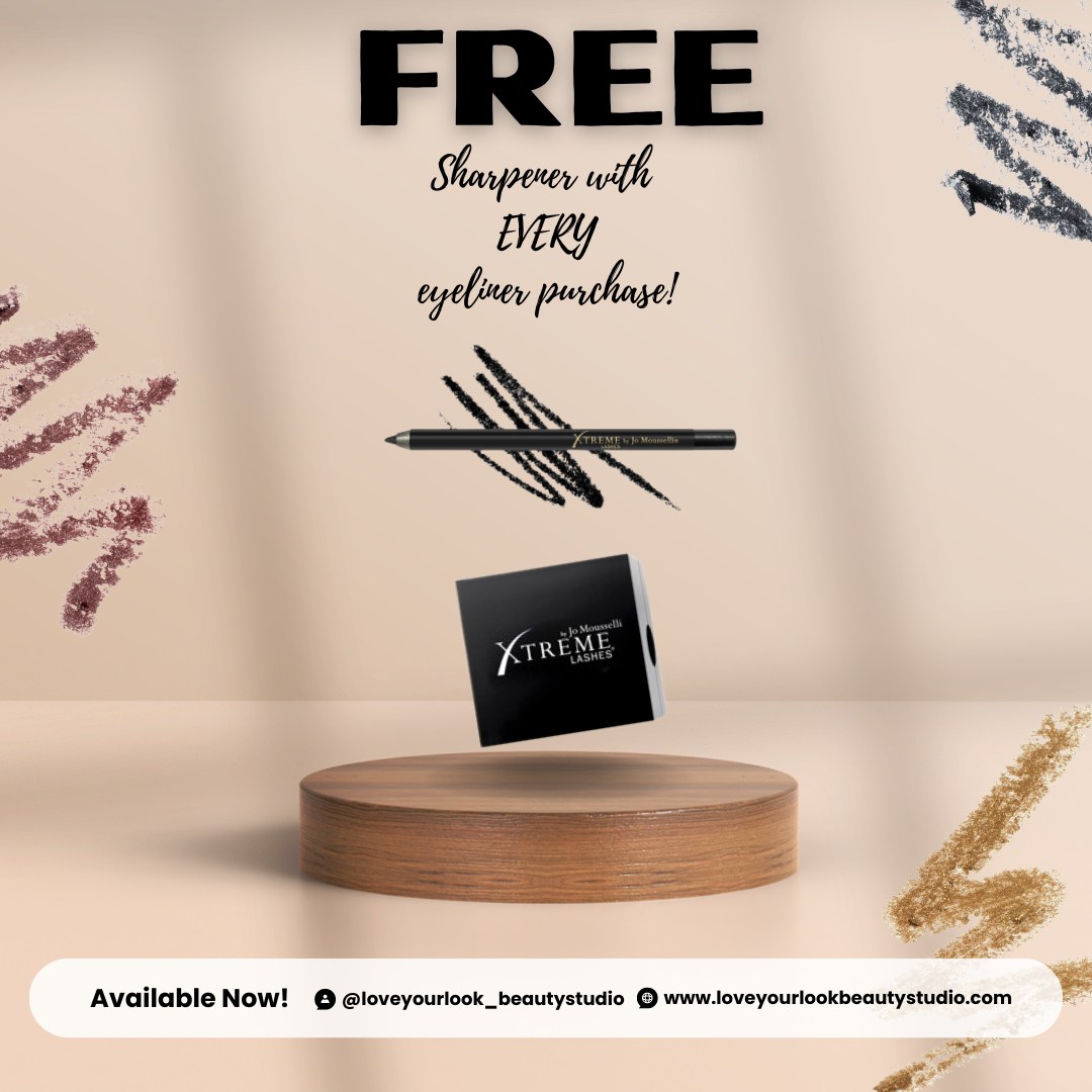 FREE🆓 You read that right! Get a free eyeliner sharpener when you purchase an xtreme eyeliner! With 12 different shades to choose from, we have a color just for you 🎨😍
#LoveYourLook #WayneNJ #Beauty #LoveYourLookBeautyStudio #NewJerseyLashes #SummerGlowUp #WayneMoms #GardenStateGlam #SummerBeautyLook #EffortlessBeauty #lashstudio #beautystudio #njmoms #loveyourlook #BeautyStudio #StudioGlam #Lashextensionsafe