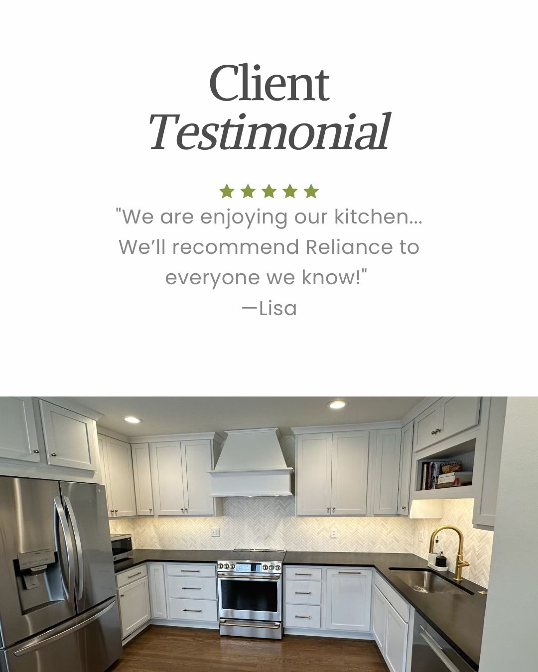 Lisa shared this kind note after working with our team, and we couldn’t be more grateful. From scheduling to execution, it’s our goal to make your remodel seamless and stress-free.
Full Testimonial: "I want to thank you very much for all the work you did on the scheduling and execution of the project. You were excellent to work with - I always felt that I knew what was going on, where we were on the budget, and what was expected of me. You have a lot of construction knowledge and experience. You did a great job!
We also want to complement Jack, Jordan and Luiz for all their good work. They were all great to work with!
Jason also seemed that he wanted us to be happy with everything, and was quick to make sure things got fixed if they needed to. We were happy that things went smoothly and were finished on schedule.
We are enjoying our kitchen, and if we ever move, we will call you to remodel our next place:) We will recommend Reliance to everyone we know who wants the name of a good contractor!"
Thinking about your next project? We’d love to help. Contact us today to schedule your consultation.
#KitchenRemodel #KansasCityContractor #RelianceConstructionGroup #BeforeAndAfter #RemodelWithReliance #KansasCityRemodeling