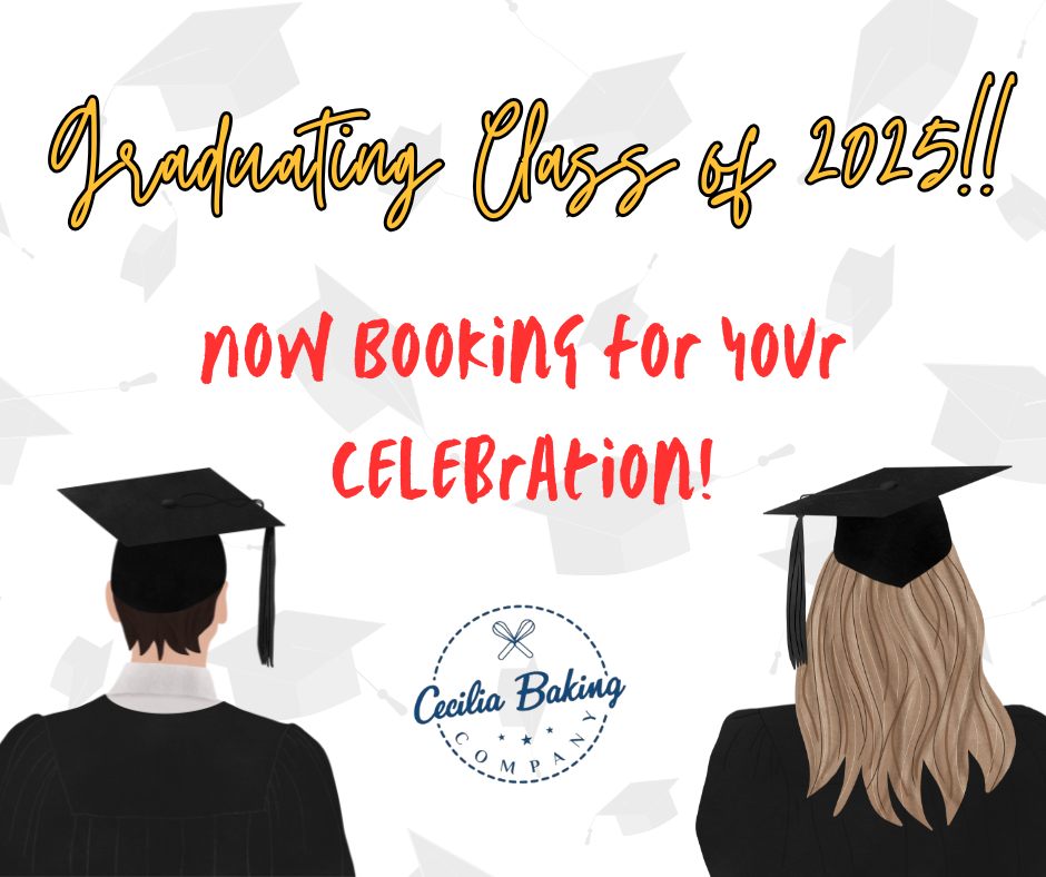 Dont forget the sweet treat for your celebrating your new graduate!
Click the link below to order before dates fill up!
https://www.ceciliabakingco.com/contact