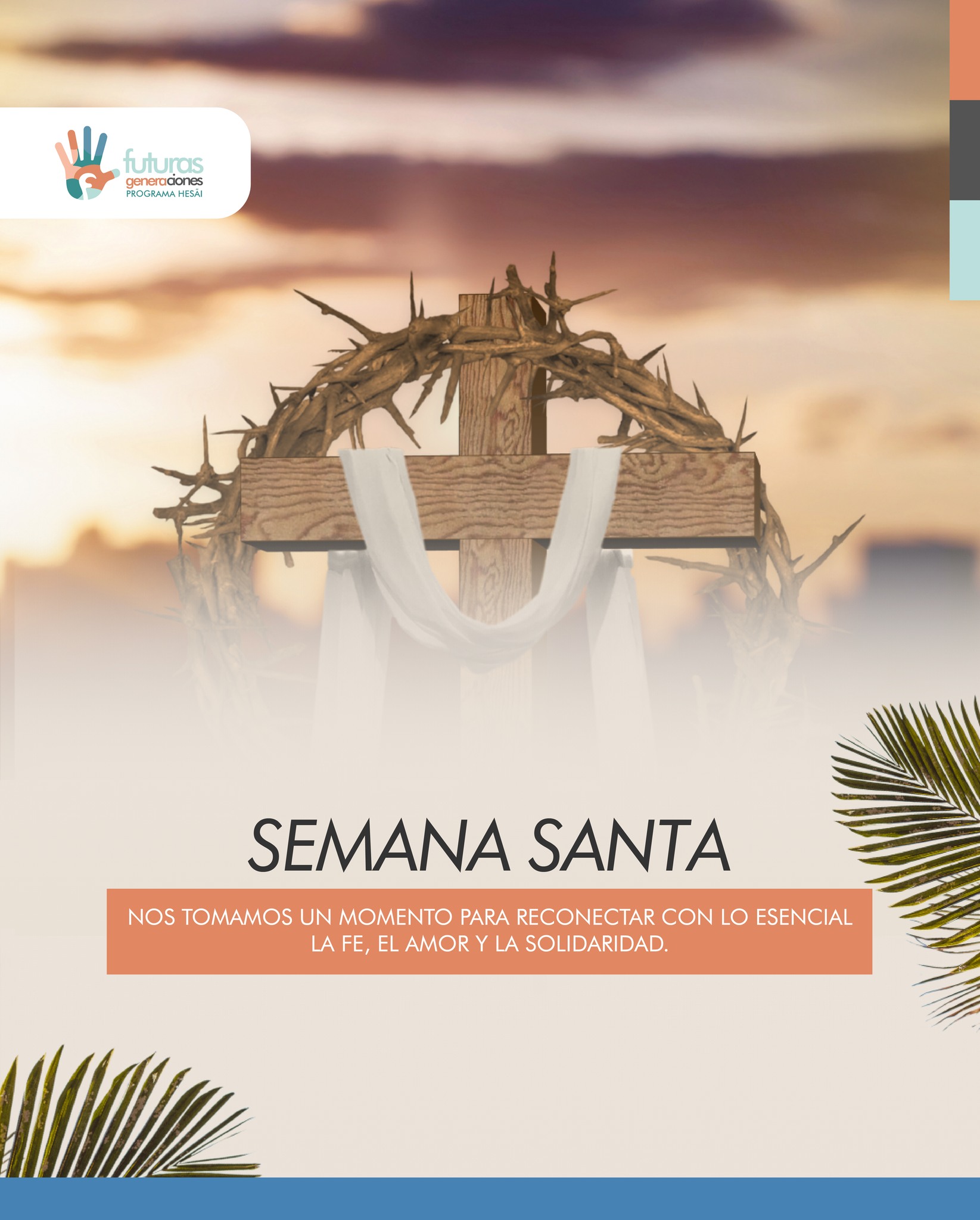 Semana Santa nos recuerda que el verdadero cambio empieza en el corazón, y que cuando actuamos desde el bien, sembramos futuro en cada acción.
En Futuras Generaciones creemos que la esperanza se construye todos los días, acompañando, cuidando y compartiendo.
🕊️ Que estos días nos inspiren a seguir caminando juntos.