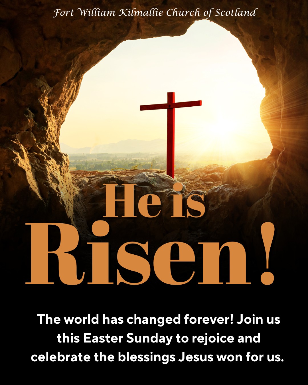 Happy Easter! On Easter Sunday we are celebrating how Jesus rising from the grave is changing lives TODAY...! All are welcome!
Join us: 8am at the Old Fort, Fort William, followed by bacon rolls...
Easter morning celebration: 10am Duncansburgh Church, 10am Caol Community Centre, 11:30am Kilmallie Church, Corpach. There's also a service at Kilmonivaig Church, Spean Bridge at 12 noon.
Easter evening celebration: The choir leads reflections, songs (and refreshments): 7pm Duncansburgh Church MacIntosh Hall.