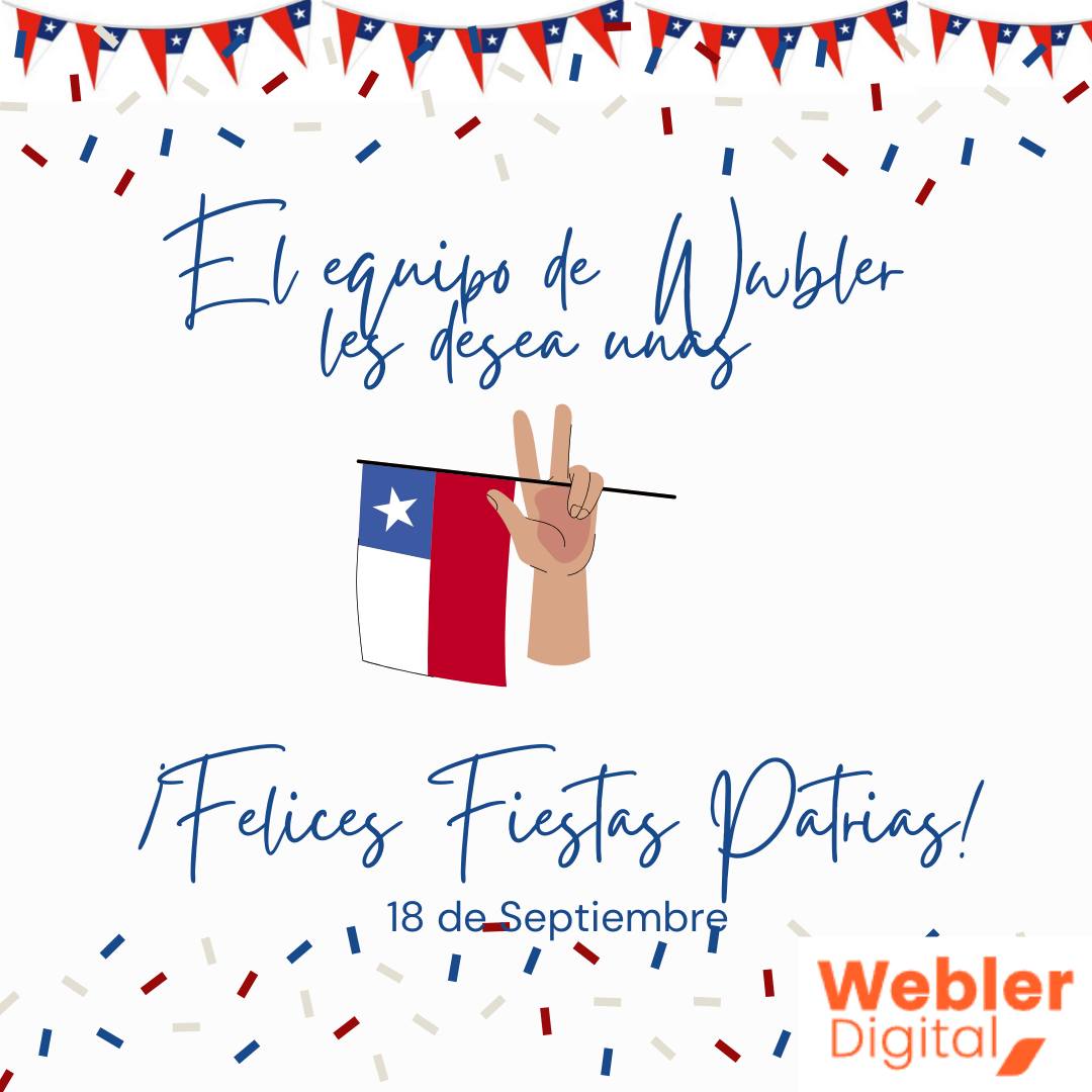 🇨🇱 A todos nuestros colegas, clientes, amigos y seguidores, muchas felicidades en estas fiestas patrias, les desea todo el Equipo de Webler Digital. 🇨🇱
🌐Web: www.weblerdigital.com
📱Telefono / Whatsapp: +569 9023 1910
✉️Mail: info@weblerdigital.com
✨Webler Digital, Expert Wix & Growth Digital
#feliz18 #fiestaspatrias #desarrolloweb #diseñoweb #ecommerce #growthdigital #growthmarketing #empresas #negocios