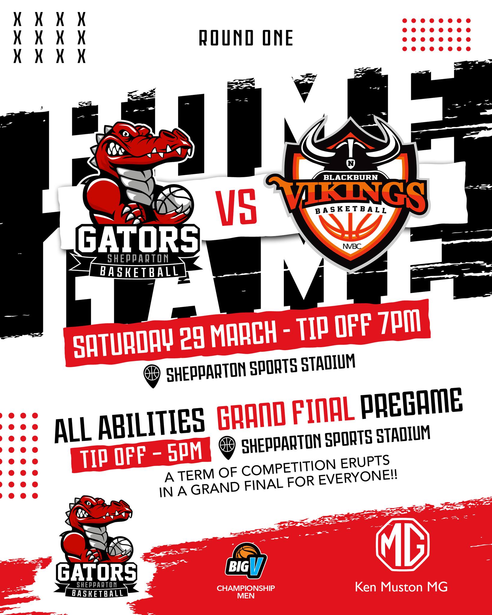 Righto - Who's pumped?
This Saturday @gatorsbigv take on Blackburn Vikings in Round 1 of the @bigv_ball Championship Mens Division.
Tip off at 7pm, but if you're early you can always catch the All-Abilities Grand Final Pre-Game with a tip off at 5pm.
See you at the Shepparton Sports Stadium.
Does your club need visuals for social media? Let me know and we can see what we can create together.
#lovedesign #fleuronstudio #lovewhatido #shepparton #gogators #LetsGoGators #AreYouReady #gatorsbasketball