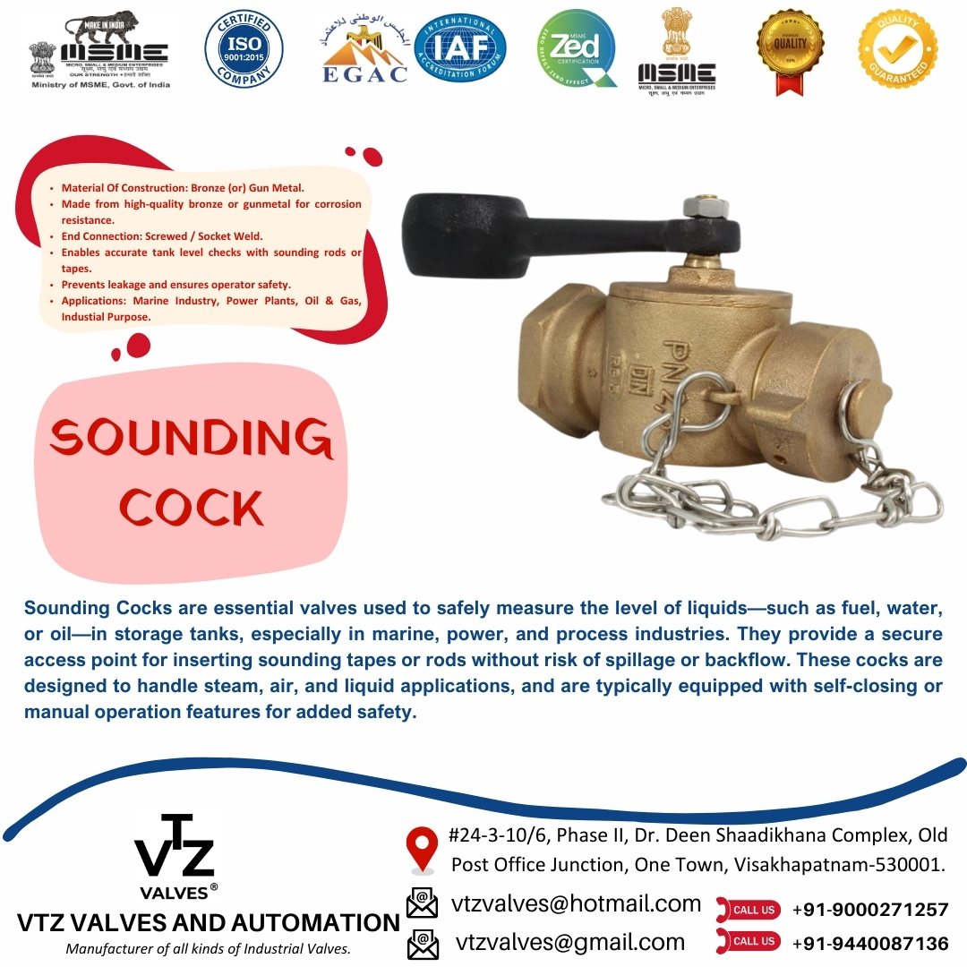 Reliable tank gauging made simple—Sounding Cocks are used to safely measure liquid levels in storage tanks. Available in threaded and socket weld ends.
📩 Connect with us for orders and enquiries:
📧 Email: vtzvalves@hotmail.com / vtzvalves@gmail.com
📞 Call/WhatsApp: +91-9000271257 / +91-9440087136
🌐 Visit: www.vtzvalves.com
#soundingcock #tankgauging #marineequipment #industrialvalves #oilstorage #socketweld #threadedconnection #engineering #processindustry #vtzvalves #madeinindia