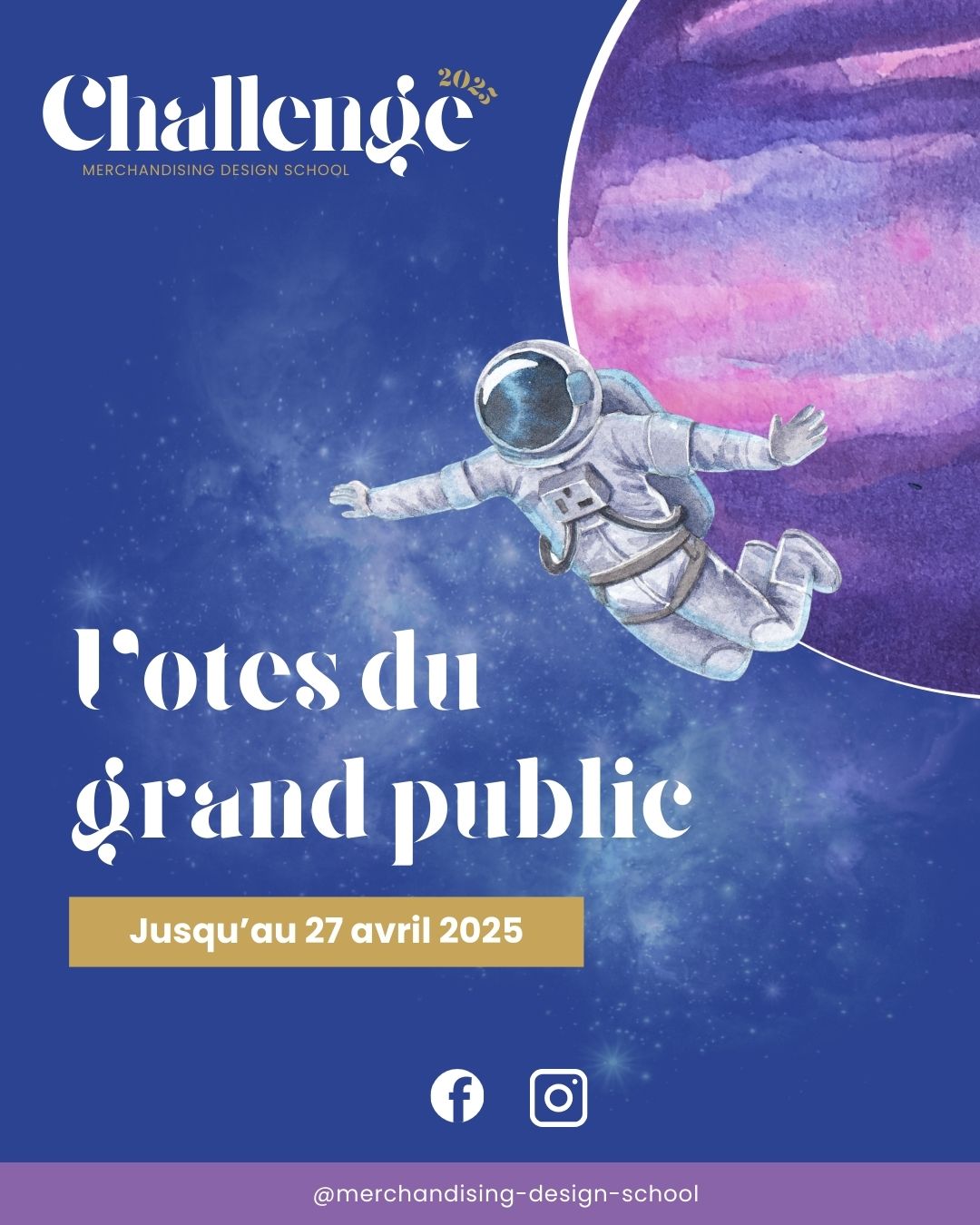 ✨ CHALLENGE MDS 2025 ✨
🛠️ 7 candidats ont imaginé et créé des présentoirs pour notre challenge virtuel sur le thème "À la conquête de l'espace".
🗳️ Jusqu’au 27 avril, votez pour votre réalisation préférée sur notre page Facebook et Instagram ! 🎨🌟