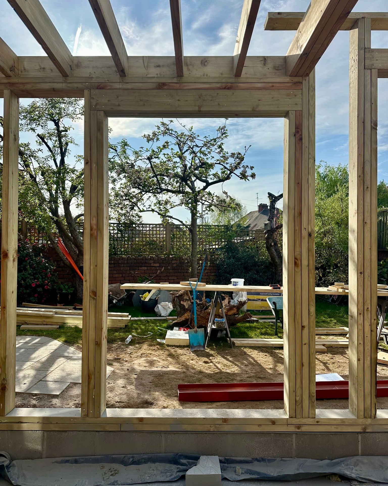 With the studwork in place, key design intentions are beginning to reveal themselves. It's moments like these that feel most rewarding — seeing ideas take physical form. The picture window perfectly frames its view, while the wall rising into the rooflight begins to define the light-filled living space we envisioned from the start.
Collaborating with @c_m_development and @cook.brown.south.wales.josh on this project has been a great experience. The vision is coming together beautifully — can’t wait to share more soon.
#architectCaerphilly #architectNewport #architectBlackwood #architectPontypridd #architectSouthWales #architectCowbridge #architectSwansea #architectPenarth #architectBarry #architectBrecon #architectHayonWye #architectAbergavenny #architectWales #CardiffArchitecture #WalesDesign #cardiffbuilder #cardiffhouse #cardiffrenovations #cardiffarchitect #cardiffarchitects #ArchitecturalDesign #ConstructionLife #HomeBuilding #DesignInspiration #ProjectProgress #InteriorDesign #CustomHomes #BuildingYourDream #ArchitecturalPhotography