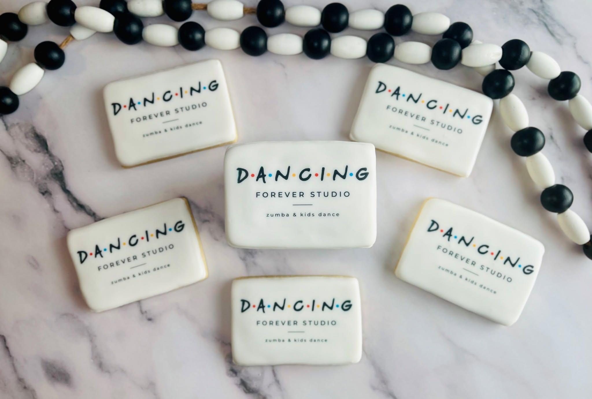 First set of 2025 cookies packaged up and ready to go! Thank you to Forever Dancing Studio for asking us to make logo cookies for your open house tomorrow. We wish you the very best!