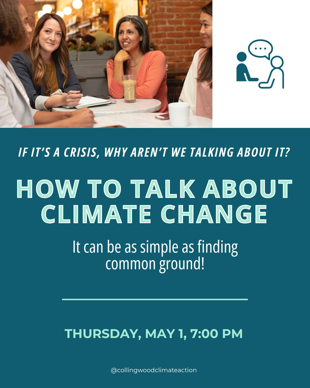 🌎 Wondering how to talk about climate change in a way that actually sparks action — not arguments? Join us for a FREE workshop on Thursday, May 1st at 7:00 PM at Summit Social House!
Learn how to have meaningful, motivating conversations about the climate crisis.
✨ Save your spot today — link in bio!
#ClimateAction #ClimateConversations #CommunityAction #TalkClimate #howtotalkaboutclimatechange #collingwood #freeworkshop