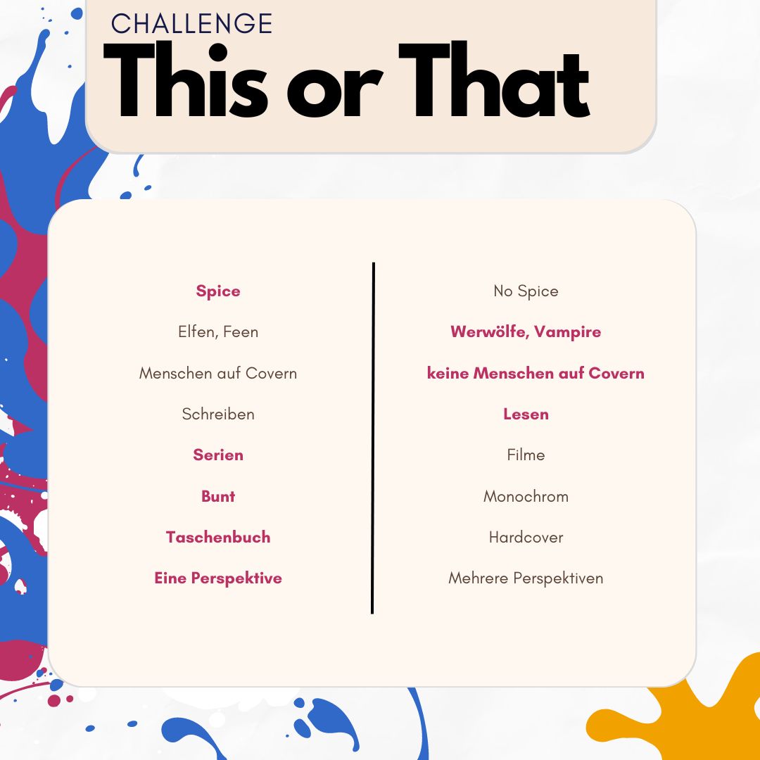 Heute spielen wir mal ein Spiel nämlich "This or That". Was wären eure Antworten? Seit ihr mehr auf der linken oder der rechten Seite der Grafik?