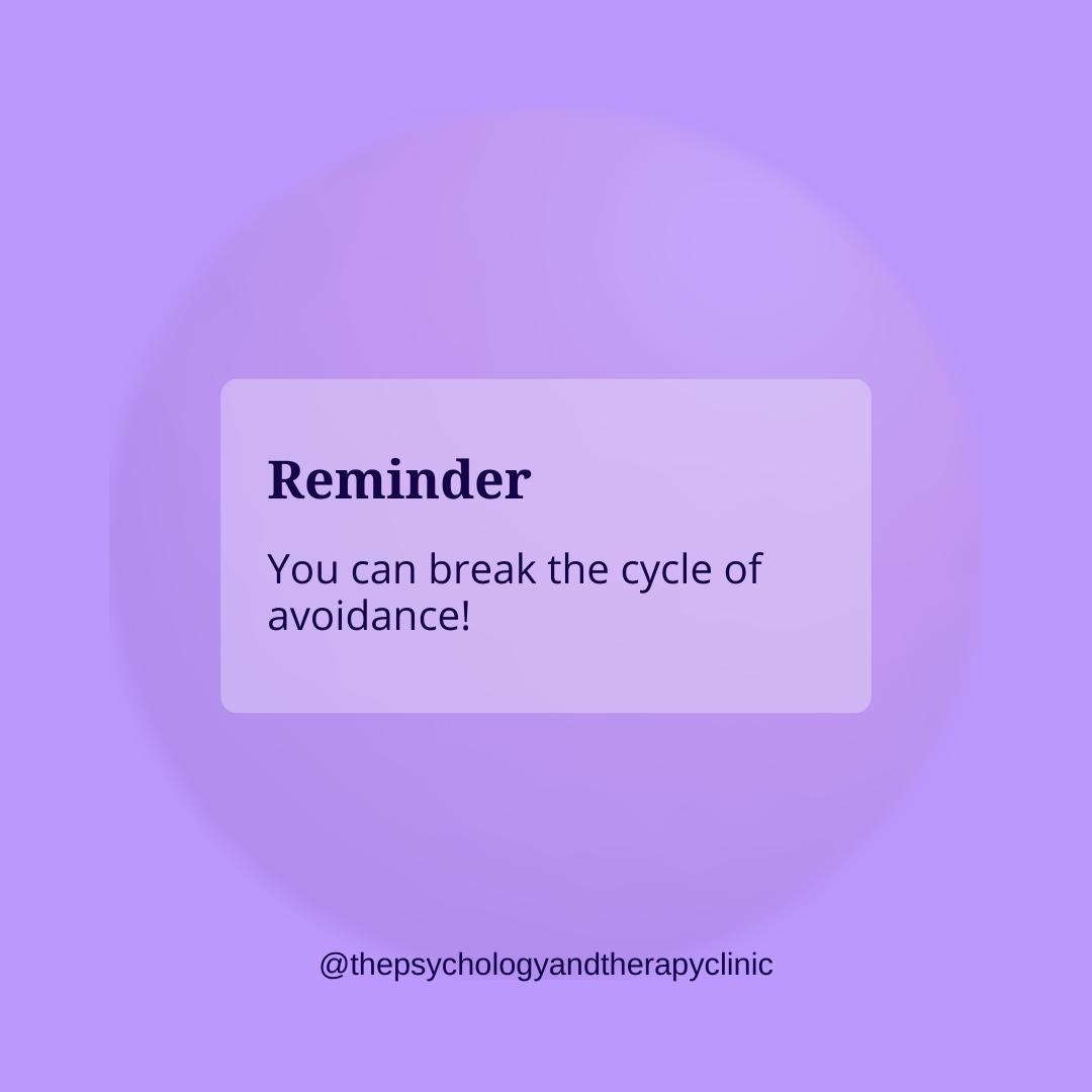 Do you have a pattern of avoidance? If you find yourself avoiding places or situations, ask yourself why? What am I afraid will happen? It is easy to avoid the feeling of discomfort, but what is the cost to you and your life? If it is high, then create a plan to slowly go into your avoided situations- start with going into places or situations that bring up a small amount of anxiety, then work your way up slowly into places or situations that feel more uncomfortable. Breaking the cycle of avoidance can be very fulfilling. 💜
#patternofavoidance #breakthecycle #psychology #psychologist #thepsychologyandtherapyclinic #psych #avoidant #anxiety
