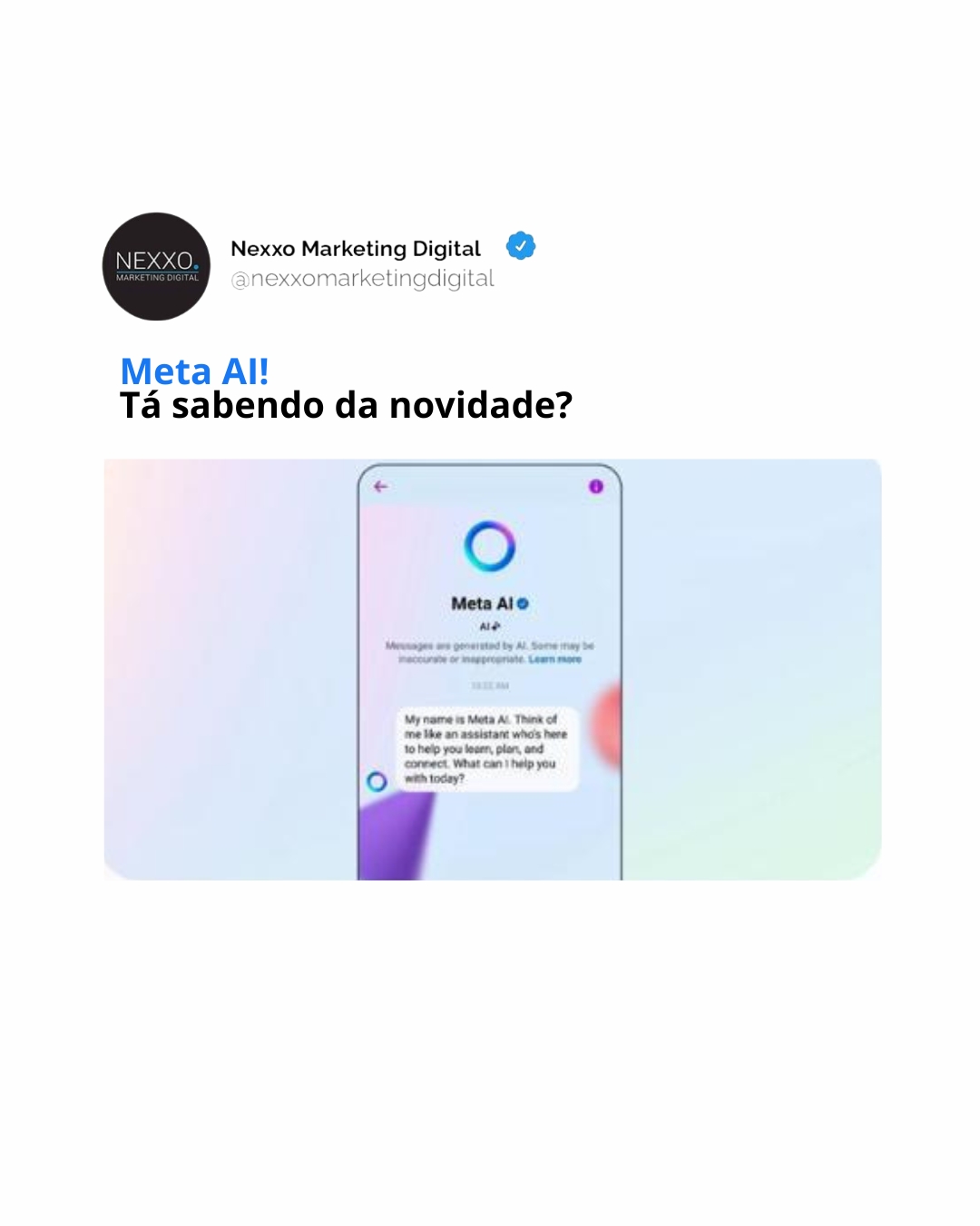 Novo assistente com o qual podes falar no WhatsApp, Messenger, Instagram Direct e, em breve, no Quest 3.
Pode responder a muitas perguntas com informações em tempo real, gerar imagens foto realistas e muito mais.
A princípio, o recurso estará disponível na versão Beta apenas para norte-americanos, e funciona como uma espécie de "Chat GPT" integrado aos mensageiros da empresa.
O CEO da Meta, Mark Zuckerberg, anunciou ainda o lançamento de recursos de IA para criar figurinhas em todos os aplicativos da companhia. Em breve, os usuários poderão também editar fotos ou até mesmo co-criar imagens com amigos no Instagram.
Figurinhas com IA
Os novos recursos de IA da Meta começam com o lançamento de figurinhas criadas com IA. Usando a tecnologia do Llama 2 e o modelo fundamental para geração de imagens chamado Emu, a ferramenta transforma comandos de texto em adesivos exclusivos que podem ser compartilhados nas conversas
Edição de imagens com IA
A companhia também anunciou a possibilidade de editar fotos usando IA, mas o recurso ainda não tem data certa de lançamento. No instagram, a IA vai funcionar nas ferramentas chamadas "Restyle" e "Backdrop". O primeiro permite recriar imagens aplicando estilos visuais que o usuários descrevem.
Já O "Backdrop" altera a cena ou o plano de fundo da sua imagem. Na prática o usuário poderá descrever edições com "aquarela", "rodeado de cachorros", "colagem de fotos e revistas", para fazer mudanças em fotos.
Meta AI e assistentes virtuais
Outro grande anúncio da Meta Connect foi a Meta AI, um novo assistente com o qual os usuários podem interagir como se fosse uma pessoa. A ferramenta estará disponível no WhatsApp, Messenger, Instagram e também terá integração com os óculos inteligentes Ray-Ban Meta e Quest 3.
AI studio
A Meta planeja disponibilizar o AI Studio, a plataforma que suporta a criação de IAs da empresa, para pessoas de fora da companhia, como programadores.
#meta #metaai #facebook #quest3
Com informações da Meta e Techtudo