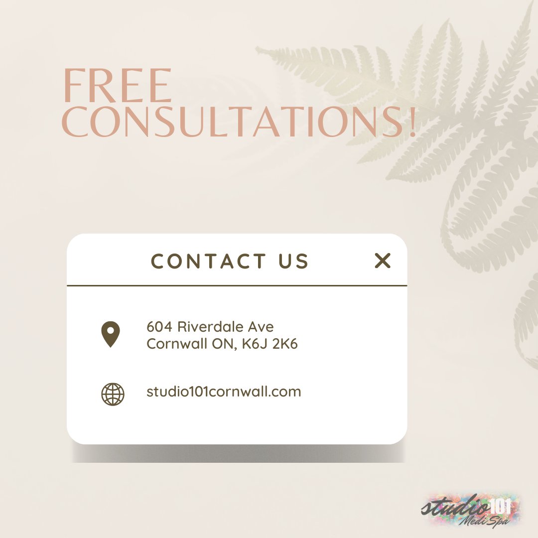 At Studio101 we offer free consultations for all of our services. We value our client's goals, and aim to manage expectations and results by providing customized treatment plans, leaving our client feeling confident before even starting.
Direct message us to book your consultation! 🌿
#Studio101medispa #selfcare #rejuvenation