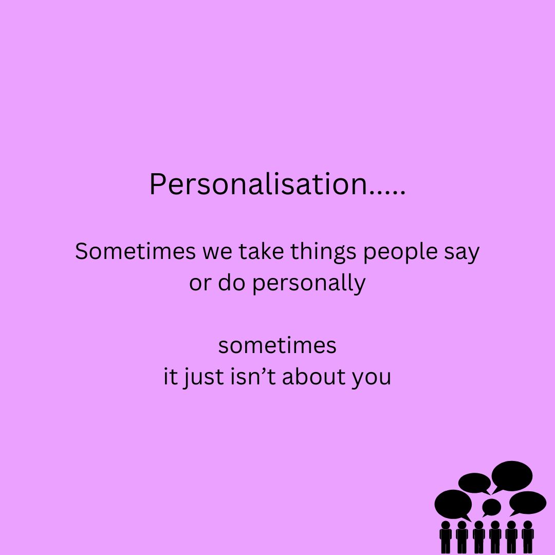 “Personalisation” means we take what people say personally - we think their
reactions, comments, etc are about something we have done or not done.
The next time someone reacts in a way that upsets you, ask yourself “have I done anything wrong to upset this person”? If not, then remind yourself that what others are feeling are not always about you, they could be reacting in a certain way, due to many
factors.
But if you want to be certain, you can always ask them.💜
#mentalwellness #clinicalpsychologist #psychologist #negativethinking #mentalhealth #catastrophising #psychology #mindset