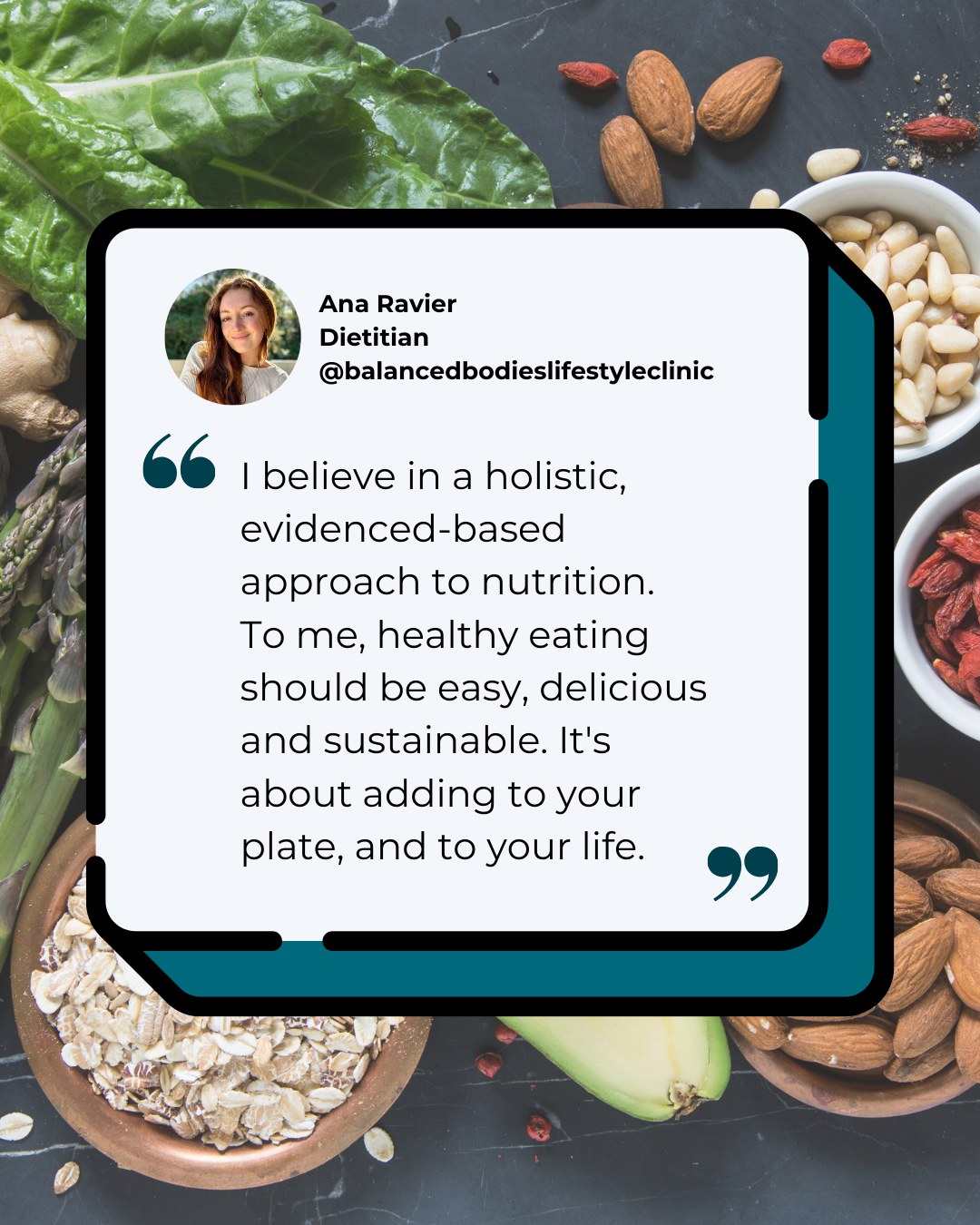 Book in to see our amazing dietitian, Ana. Head to our website or call us on 02 8969 6300.
⁍
⁍
⁍
⁍
⁍
#dietetics #consistencyiskey #keepingbalanced #healthmaintenace #balancedbodieslifestyleclinic #improveyourqualityoflife #wholefoodie #selfimprovement #loveyourlife #optimiseyourlife #growthjourney #wholefooddiet #foodismedicine
