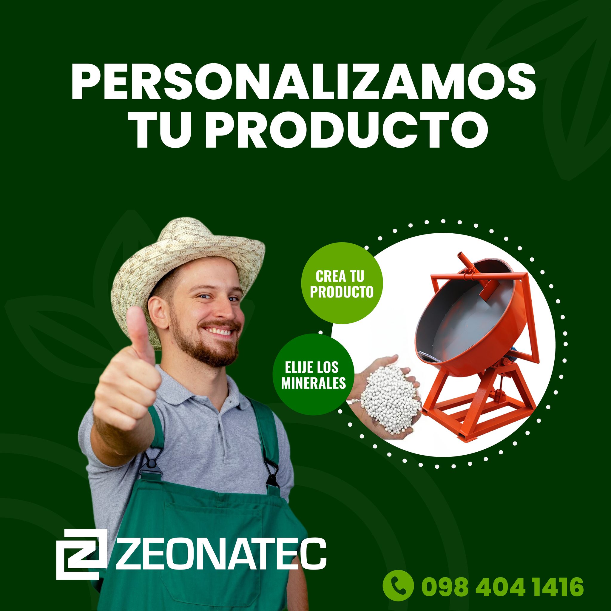 🌱 Personaliza tu Producto Agrícola con los Mejores Minerales 🌱
En Zeonatec, entendemos que cada cultivo es único. Por eso, ofrecemos la personalización de tus productos agrícolas con los minerales que necesitas para maximizar tu cosecha.
visita nuestra pagina web zeonatec.com
🌟 Beneficios de nuestros productos personalizados:
Aumenta el rendimiento de tu cosecha 🌱
Mejora la calidad del suelo 🌍
Satisface las necesidades específicas de tus cultivos 🌿
Visita nuestra página web zeonatec.com para más información y descubre cómo podemos ayudarte a alcanzar el máximo potencial de tu producción agrícola.
#Agricultura #Minerales #Cultivo #ProductividadAgrícola #Personalización #calidadagrícol #InnovaciónAgrícola