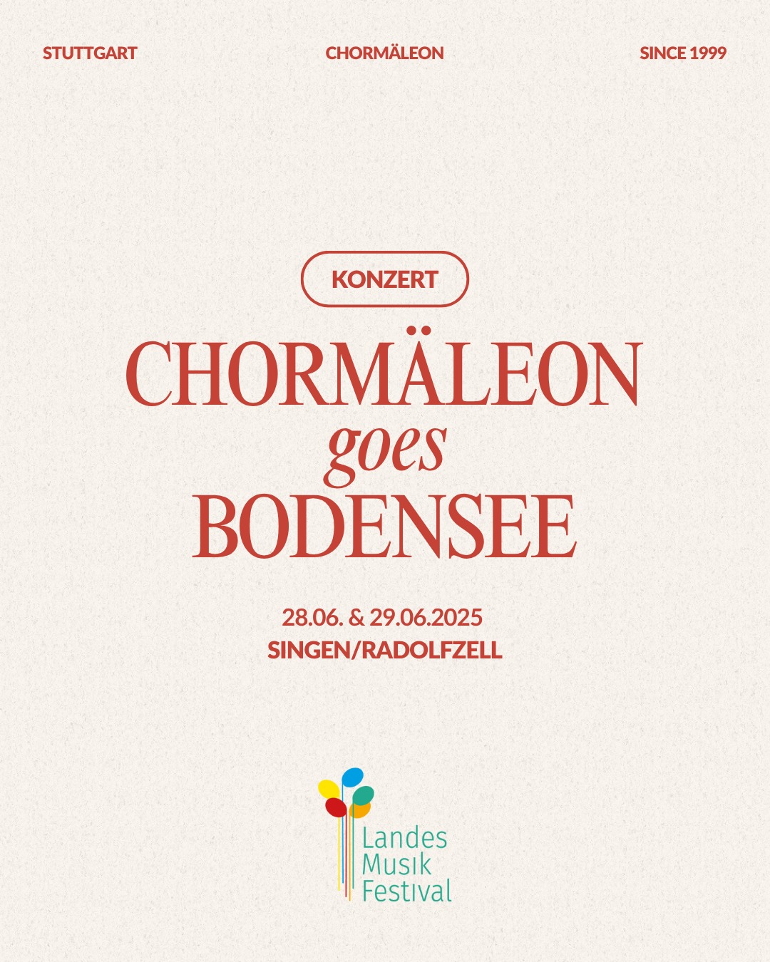 ...Nach dem Chorfest ist vor dem Landes-Musik-Festival! 🙌😋
Am Sa, den 28.06.2025 geht es gleich weiter mit der nächsten Reise - diesmal an den Bodensee. Genauer gesagt: Zum Landes-Musik-Festival nach Singen. 🥳😎Dort dürfen wir um 16:45 Uhr an der Heimatbühne in der Innenstadt auftreten.🙌
Das war es aber noch nicht, denn am So, den 29.06. geht's direkt weiter nach Radolfzell. Los geht unser Konzert um 11 Uhr am Konzertsegel am See in Radolfzell. 🎤Das Beste? Der Eintritt ist frei! 🙌
Wir freuen uns auf euch! 🫶
#landesmusikfestival #LMF #landesmusikfestivalbw #singen2025 #musikverbindet #safethedate #stuttgart #0711 #chormäleon #chorliebe #immerandersimmergut