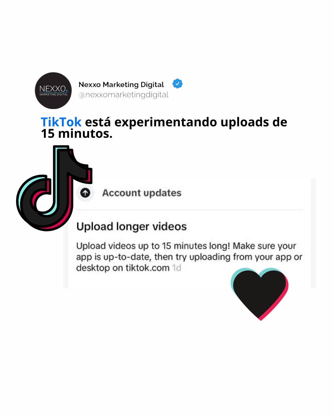 Quer enviar vídeos ainda mais longos para o TikTok?
Em breve, isso poderá ser uma opção, com o antigo aplicativo de vídeo de formato curto experimentando uma nova opção de upload de 15 minutos , estendendo o limite atual de vídeo de 10 minutos.
Como você pode ver nesta notificação, postada pelo especialista em mídia social Matt Navarra , alguns usuários agora estão sendo informados de que podem enviar clipes de 15 minutos.
O que é uma expansão significativa e representa outro limite no desenvolvimento contínuo do TikTok.
O limite de tempo original por clipe do TikTok era de 15 segundos, antes de ser estendido para 60 segundos, cobrindo uma gama mais ampla de usos.
Em seguida, revisou-o novamente para 3 minutos , depois para 5 minutos , antes de passar para 10 minutos em 2022, que desapareceu do aplicativo como opção direta no início deste ano , mas ainda está disponível ao enviar um clipe (em vez de gravar).
E em breve, isso aparentemente aumentará para 15 minutos por clipe, embora permaneça uma dúvida se os usuários realmente desejam assistir a vídeos mais longos in-stream.
Quero dizer, a lógica da perspectiva do TikTok é clara, com vídeos mais longos aumentando o tempo gasto no aplicativo e proporcionando mais potencial para anúncios intermediários, etc.
Talvez funcione, e vale ressaltar também que Douyin, a versão chinesa do aplicativo, ampliou seu limite de upload para 30 minutos por clipe no ano passado .
Ainda não foi divulgado quando estará disponível para todos os usuários.
Bom, com a polêmica de videos shorts levantada pelo CEO do Youtube, já tem app se mexendo....
Fonte social media today
#fyp #instagram #tiktok #youtube #redessociais #socialmedia