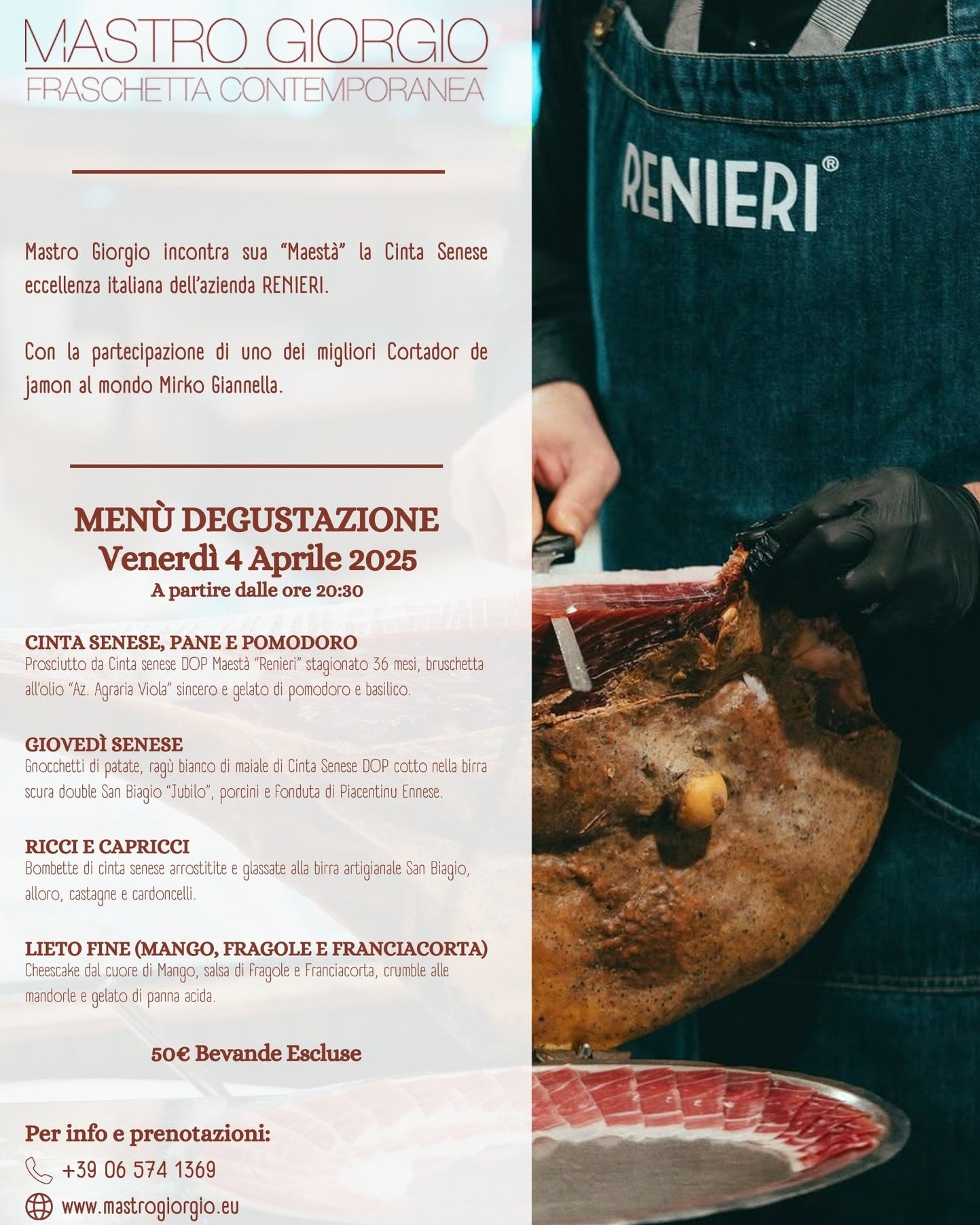 Save the date! 👨🍳
Venerdì 4 aprile, serata speciale dedicata a "sua maestà" la cinta senese🥩
Menù degustazione speciale e soprattutto la presenza in sala di Mirko Giannella, tra i migliori Cortador del mondo🔪
📲 Mastro Giorgio
☎️ 06 574 1369
📍 Testaccio (Roma), Via Alessandro Volta 36
#cozyrestaurant #menùspeciale #cintasenese #cortador
#testaccio #culturadellatavola #ristoranteroma #rome #dehors #cenaroma #pranzoroma #romagram #chef #rome #nuovomenu #ristorantetestaccio