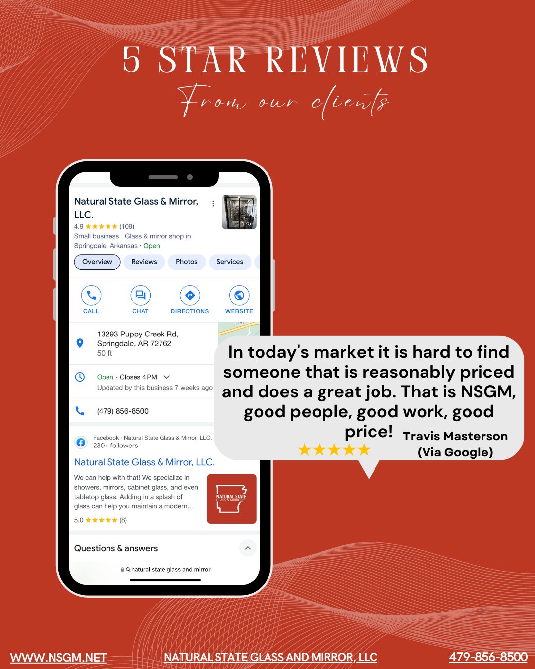 We do our best to accommodate the public's needs and our whole team upholds important values that set us apart. We believe in owning mistakes when they are made and finding a course of action to solve the issue, we treat people how we would like to be treated and we do our best to treat every job with precision and care. THANK YOU for the awesome review Travis!