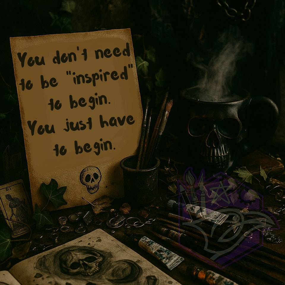 Back from the Grave 🧟♀️
.
After a long spell away from the cauldron, today I'm back in the studio! -- Paint-stained, caffeine-fuelled, and ready to create beautiful horrors once more!
.
To all my fellow weirdos crawling into the week like half-decayed revenants:
*You don't need to be "inspired" to begin. You just have to begin.*
.
Make a mess. Curse softly. Light a candle. Trust the process.
We've got magic to make - even if it's held together with a bit of glue and a ton of spite.
.
What are you summoning this week? Drop your Monday mantra, goal, or to-do spell in the comments.
.
.
.
#MacabreMonday #backinthestudio #corvusarts #motivationalmorbid #darkartistlife #alternativeart #weirdandwonderful #hellomyfreakydarlings #instaartist #artist #artistlife
