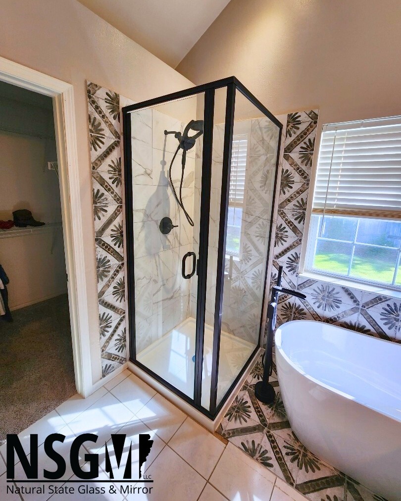 Are you looking to let light in but also have a bit of framing to accent your fixtures? Our Middle of the road Semi-Frameless option is the way to go! The Semi-Frameless enclosures have framing on the wall and curb sides, there is no framing around the door and the handle is made to go into the glass!
-
📞Call us at (479) 856-8500 to schedule your free estimate today!
🌐Visit us online by clicking the link in our bio!
📍Come see us in person! At 13293 Puppy Creek Rd Springdale, AR.
#FreeEstimates #nwarksmallbusiness #NSGM #naturalstate #naturalstateglassmirror #glass #NWA #customshower #showerdesign #springdalear #rogersar #bentonvillear #fayettevillear #lowellar #bellavistaar #bathroomdesign #interiordesign #luxurybathroom #nwabusiness #northwestarkansasbusiness #glasscompany #customglassshower #customglass #LuxuryShower #Arkansas #nwahomes #homeimprovement #nwarkansas #glass #framelessshower