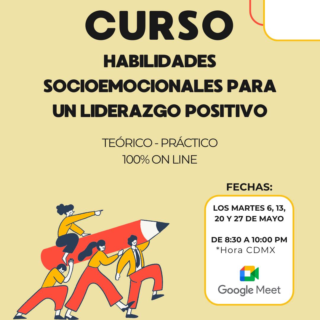 Domina tus emociones y potencia tu crecimiento personal y profesional 💡
¿Te cuesta manejar tus emociones en momentos difíciles y de mucho estrés? ¿Sientes que la incertidumbre te paraliza y te impide lograr tus objetivos? 🤯
En este curso online aprenderás a:
✅ Regular tus emociones en situaciones difíciles
✅ Comunicarte de manera asertiva y efectiva
✅ Resolver conflictos con inteligencia emocional
✅ Establecer y lograr objetivos.
🎯No necesitas tener conocimientos previos, te llevaré de la mano para que aprendas habilidades que sin duda, te harán crecer como persona y como profesionista.
📅El curso se impartirá los 4 martes del mes de mayo, iniciando el día 6 de mayo de 8:30PM a 10 PM por la plataforma Google Meet.
📩 Más info por DM
#inteligenciaemocional #crecimientopersonal #habilidadesblandas #liderazgo #cursoonline