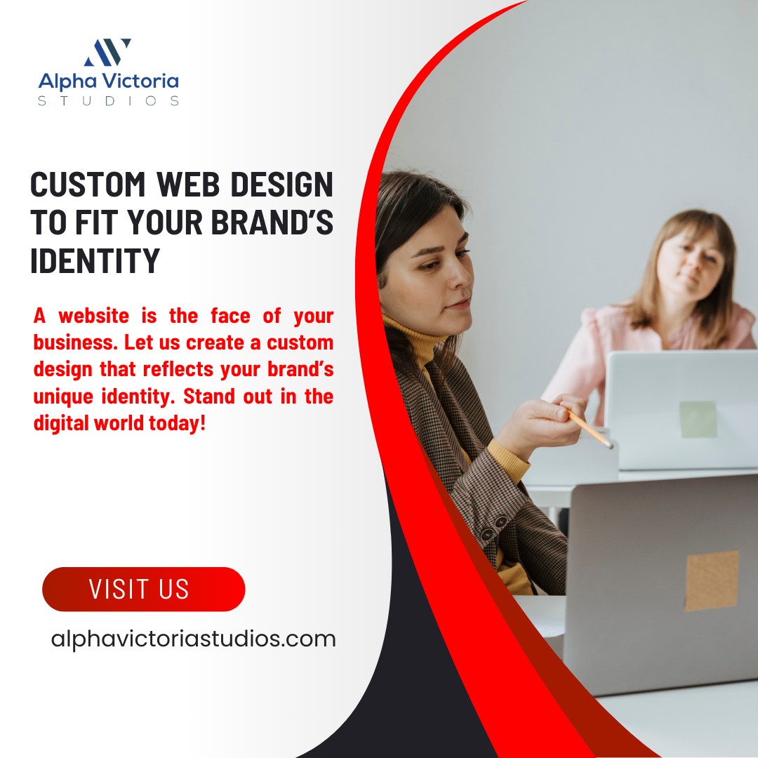 Custom Web Design to Fit Your Brand’s Identity || A website is the face of your business. Let us create a custom design that reflects your brand’s unique identity. Stand out in the digital world today!
Visit :- https://www.alphavictoriastudios.com/
#WebDesign #CustomWebDesign #BrandIdentity #CreativeDesign #BusinessWebsite #WebDevelopment #DigitalBranding #MarketingAgency #WebDesignExperts #AlphaVictoria #UserExperience #DesignMatters #DigitalInnovation #WebsiteDesign #OnlinePresence