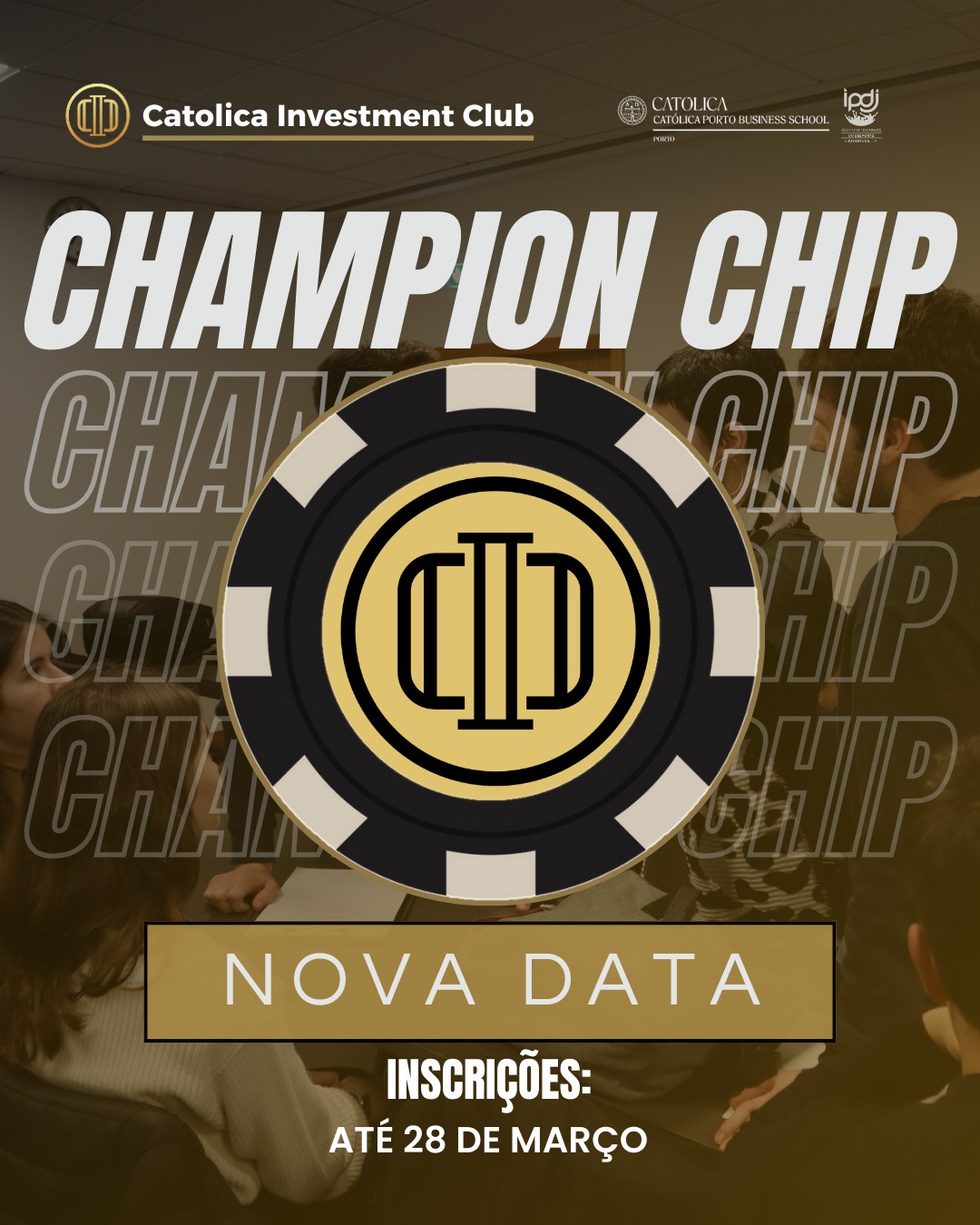🪙💰Champion Chip - Edição 2025 💰🪙
Esqueceste-te que as inscrições para a nossa competição anual terminaram ontem?👀 Não te preocupes! O CIC traz-te novidades, e das boas!🥳 Tens até ao dia 28 de março para te inscreveres na edição deste ano!! 📈🚀
Descobre tudo aquilo que tens de saber sobre o Champion Chip 2025 no nosso perfil! 👀🪙
NOTA: As equipas que forem constituídas apenas por membros do clube não pagam o valor da inscrição!⚠️
Do que estás à espera! Investe no teu futuro!✨📊