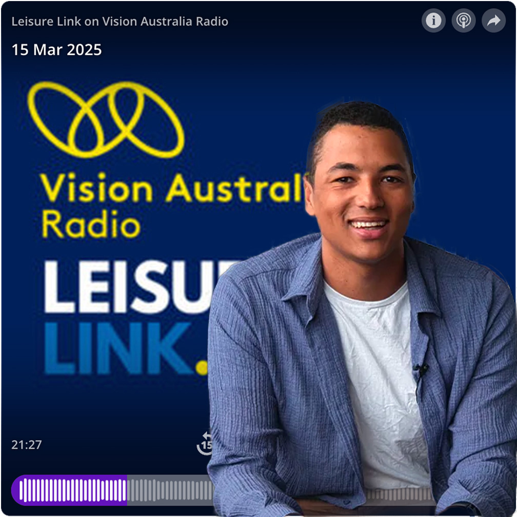 Ned Brewer-Maiga chats to Peter Greco on Vision Australia radio about Blind Blast 01.
To listen, go the link in our profile titled "VA Radio BB01" or go to the BB01 website link.
Image description: dark blue background with the yellow Vision Australia Radio logo. Wording underneath says Leisure Link. Photo of Ned Brewer-Maiga in front of the wording.
@tavernersau @blindsportsrecvic @blindcricketsa @the_venetians @qldblindcricket @blindsportsnsw
@cityofmelbourne @blind_cricket_australia_bca @blindsportsaustralia @visionaustralia
.
#blindcricket #disabilitysport #inclusion #inclusivesports
