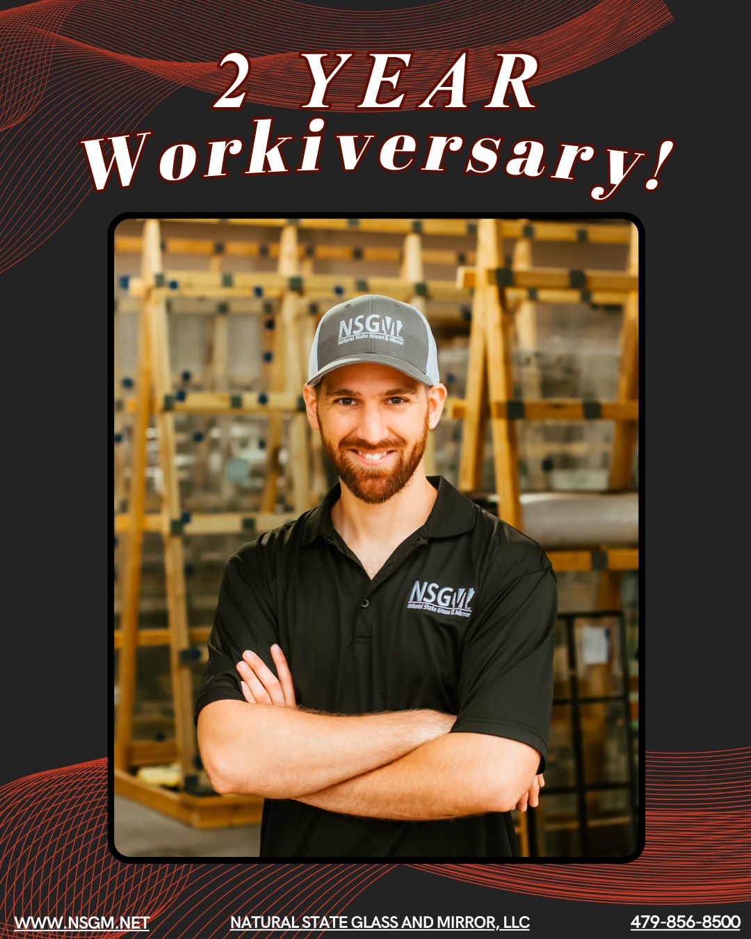 Happy 2 year work anniversary, Jed! Jed is our installation manager, he is hardworking, determined and thinks quick on his feet! Most importantly he is an awesome person, we are always laughing when Jed is around. NSGM is truly grateful to have him on our team!