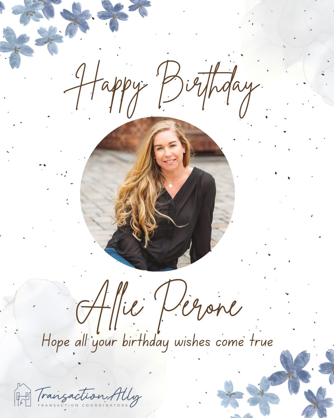 Happy Birthday Allie! On behalf of the entire team, we wish you a wonderful birthday and a year filled with happiness!