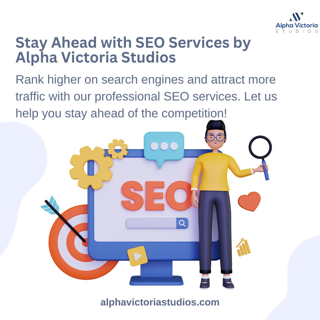 Stay Ahead with SEO Services by Alpha Victoria Studios || Rank higher on search engines and attract more traffic with our professional SEO services. Let us help you stay ahead of the competition!
Visit :- https://www.alphavictoriastudios.com/
#RankHigher #OrganicTraffic #WebsiteOptimization #SEOExperts #AlphaVictoriaStudios #OnlineVisibility #GrowYourBusiness #DigitalMarketing #WebDesign #ContentMarketing