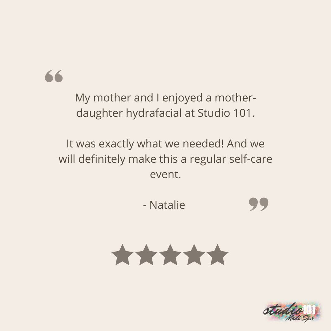 ⭐⭐⭐⭐⭐
Our clients are the reason we do what we do 🥰
#studio101medispa #selfcare #hydrafacial