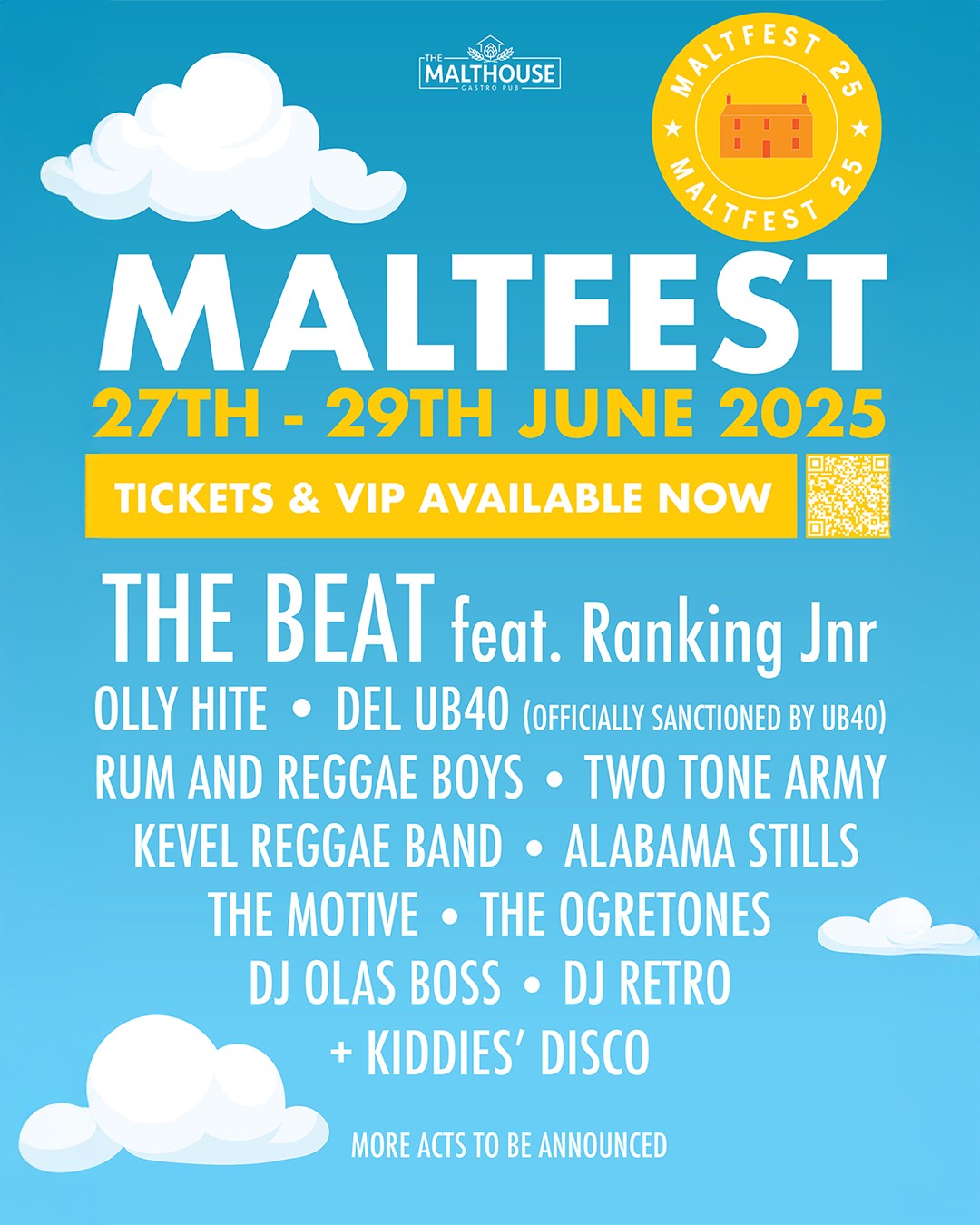 MALTFEST 2025! 🎶🍻
Get ready for an unforgettable weekend at The Malthouse as MALTFEST returns from 27th–29th June 2025!
We’re bringing three days of live music, great food, cold drinks, and summer vibes to the heart of the countryside – and trust us, you won’t want to miss it!
🎸 Featuring a full line-up of amazing bands, artists & DJs
🍔 Festival food & drink served all weekend
☀️ Family-friendly atmosphere with something for everyone
🎟️ Tickets and VIP packages available now!
Book now at themalthousepub.co.uk/whats-on or scan the QR code on our posters in the pub.
Tag your mates, save the date, and get ready for the ultimate weekend at The Malthouse!
#Maltfest2025 #TheMalthouse #LiveMusicFestival #RomseyEvents #SummerAtTheMalthouse #FestivalVibes