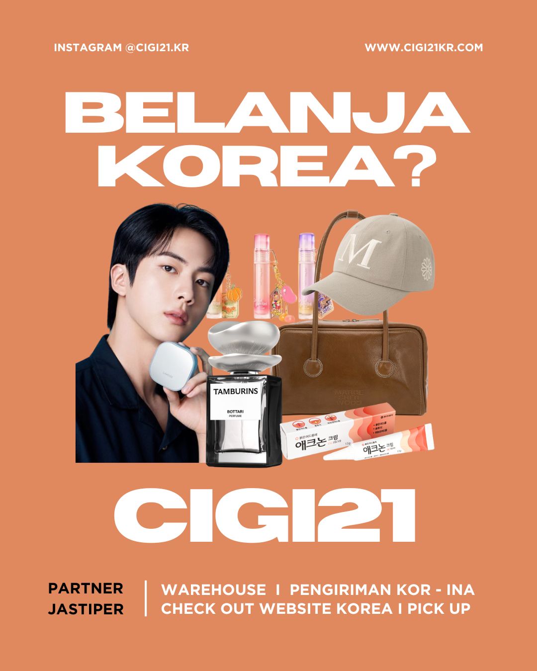 ✨ Kirim Barang dari Korea Jadi Makin Gampang bareng CIGI21! ✨
Mau titip beli produk Korea? Dari fashion, skincare, makanan bayi, sampai alat rumah tangga—semuanya bisa!
💼 Tanpa minimum order
📦 Bisa pick-up dari seller Korea
🇰🇷 Dikirim langsung dari Korea ke Indonesia
➡️ Cek info lengkap & kirim link produk:
🌐 www.cigi21kr.com
📩 WA langsung (link di bio!)
💬 Kamu tinggal kasih link, kami urus sisanya. Semudah itu, serius!
#JastipKorea #CIGI21 #BelanjaDariKorea #TitipKorea #JasaTitipKorea #JastipAman #BelanjaAman #FromKoreaWithCare #KoreanGoods #JastipMurah #JastipBSD
