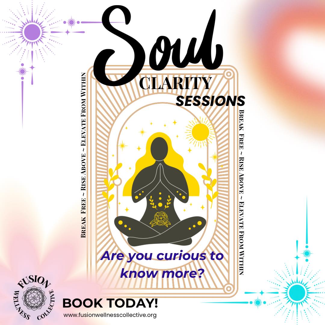 Are you feeling stuck or seeking guidance in your life? Open your heart and soul during this transformative session designed to provide clarity and insight into your unique journey. In a safe and nurturing environment, we will explore the areas of your life that feel unsettled or unspoken.
This session aims to illuminate the aspects of yourself that have felt heavy or overlooked, allowing you to perceive the vibrant colors of your experiences. Together, we will guide your soul into alignment, helping you find balance so you can move forward with grace and love.
To conclude our session, I will lead you through a calming energy clearing meditation, leaving you feeling refreshed and inspired.
Book your appointment today and embrace the profound beauty of who you are!
XOXO Sunshine
#FusionWellnesscollective #BreakFree #RiseAbove #ElevateFromWithin #soul #reading #clarity #nonprofit