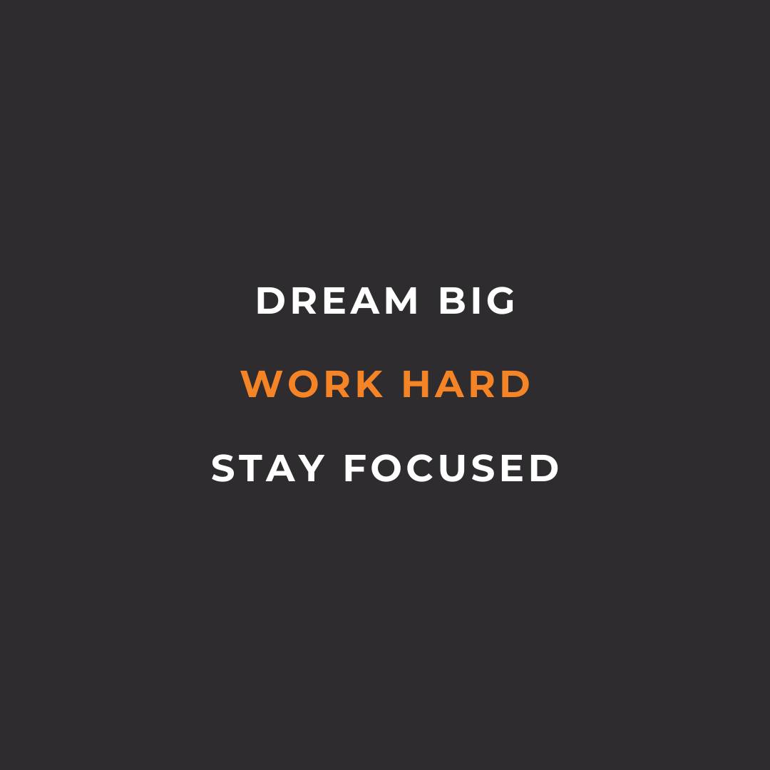 Dream big. Work hard. Stay focused. 💥
Your goals are within reach if you combine vision with action and discipline. Keep your eyes on the prize, put in the work, and trust the process—success will follow.